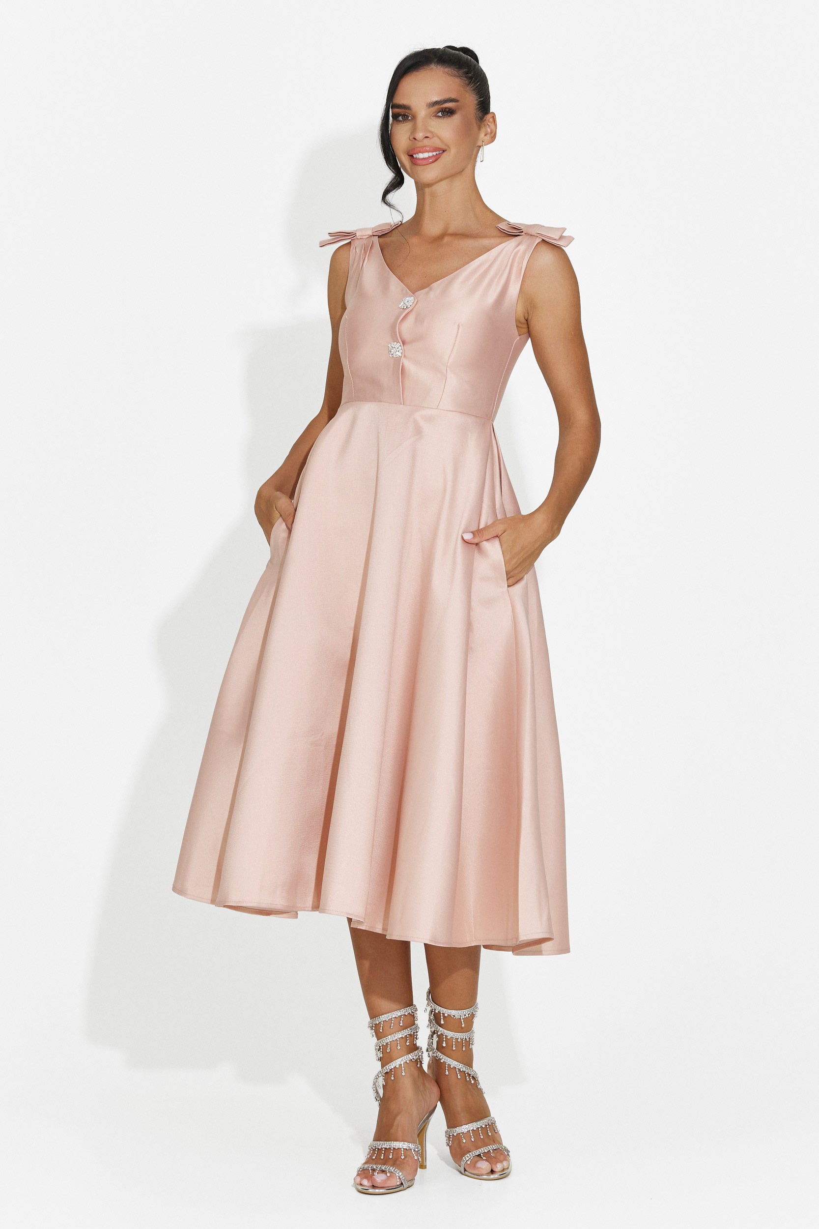 Abito donna midi rosa Ayanda Bogas