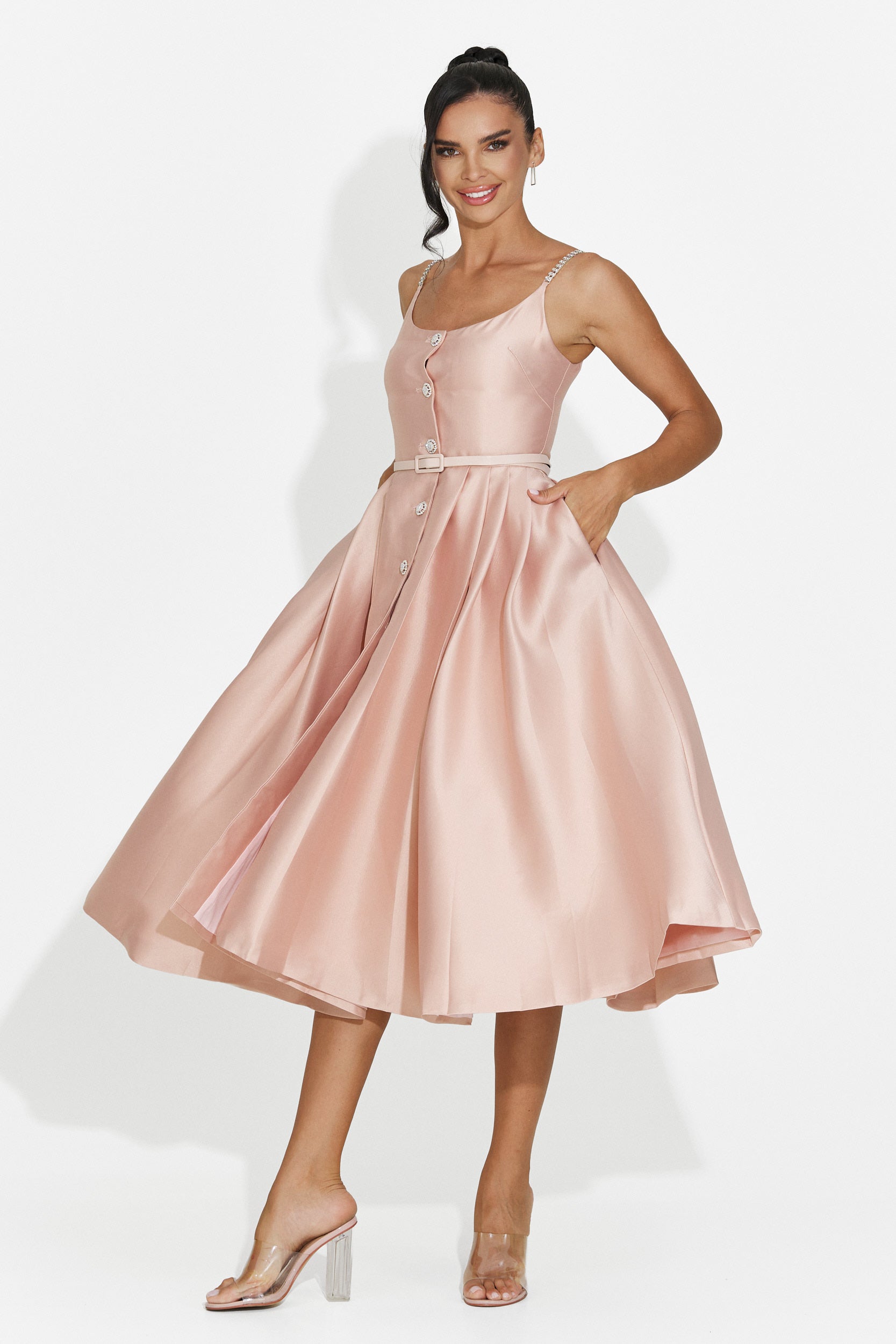 Vestito donna midi rosa Florinela Bogas