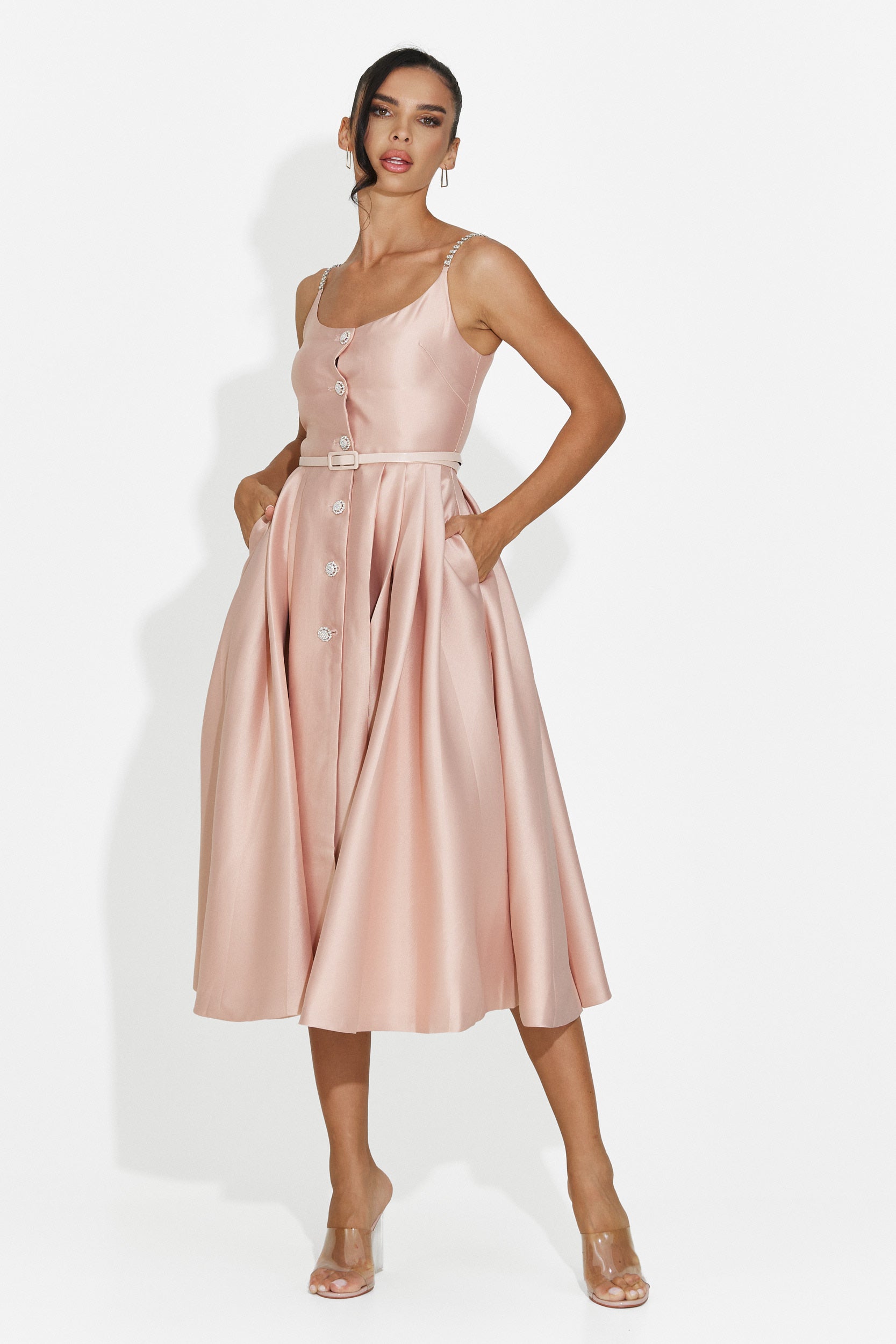 Vestito donna midi rosa Florinela Bogas