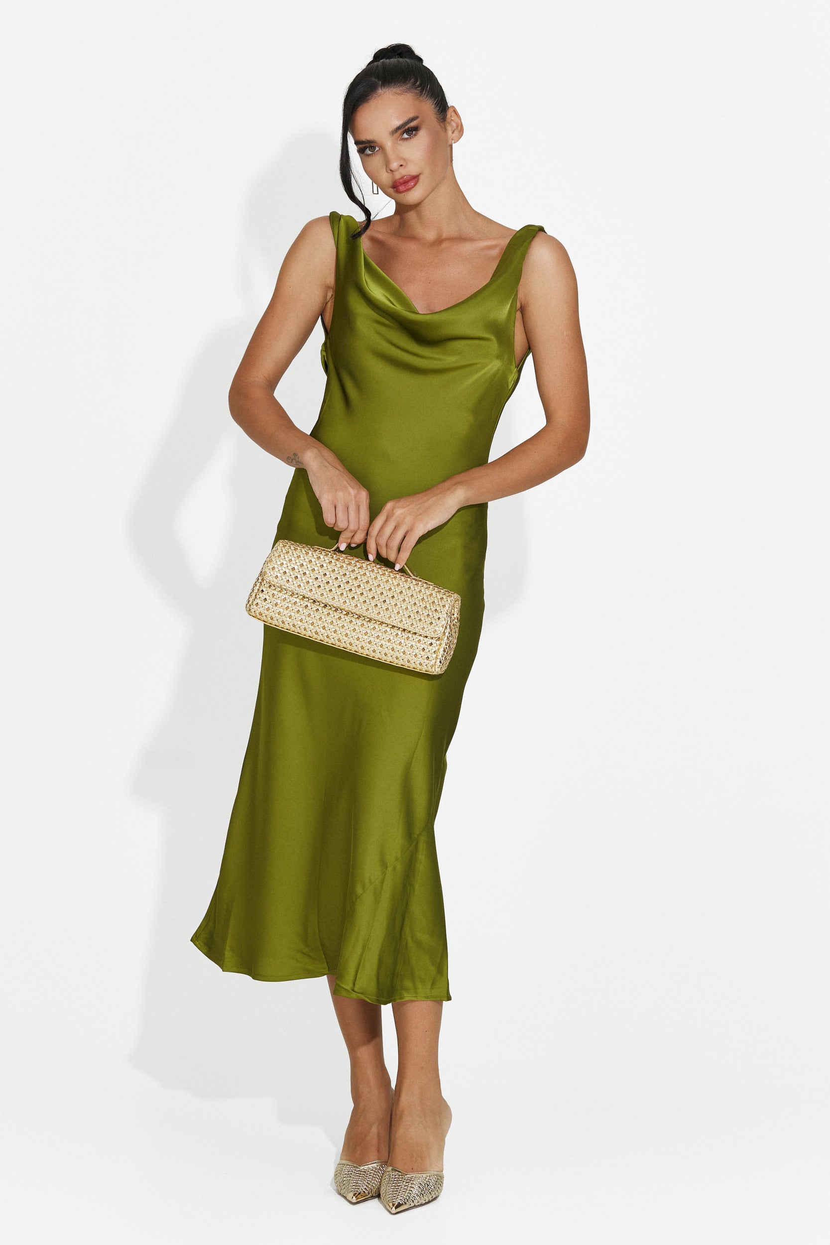 Abito donna midi verde Aliria Bogas