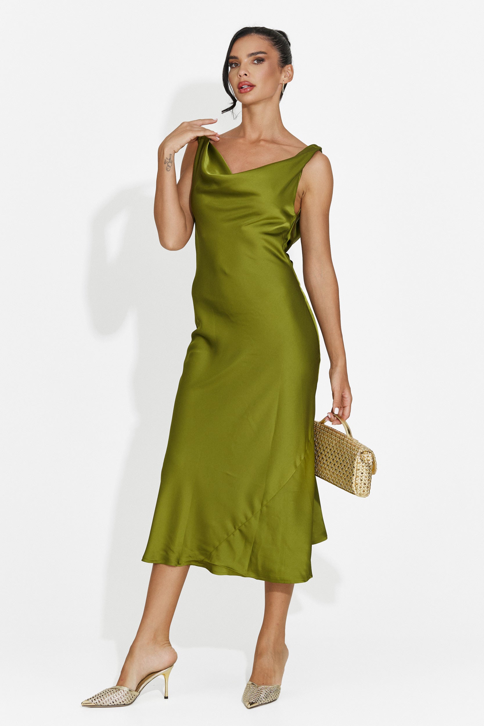 Abito donna midi verde Aliria Bogas