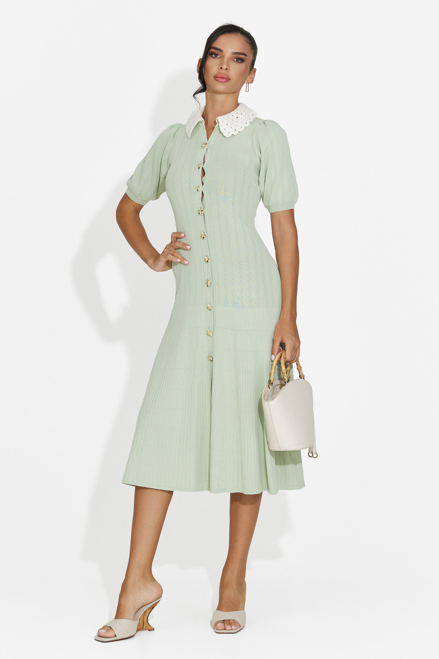 Abito donna midi verde Ernesta Bogas