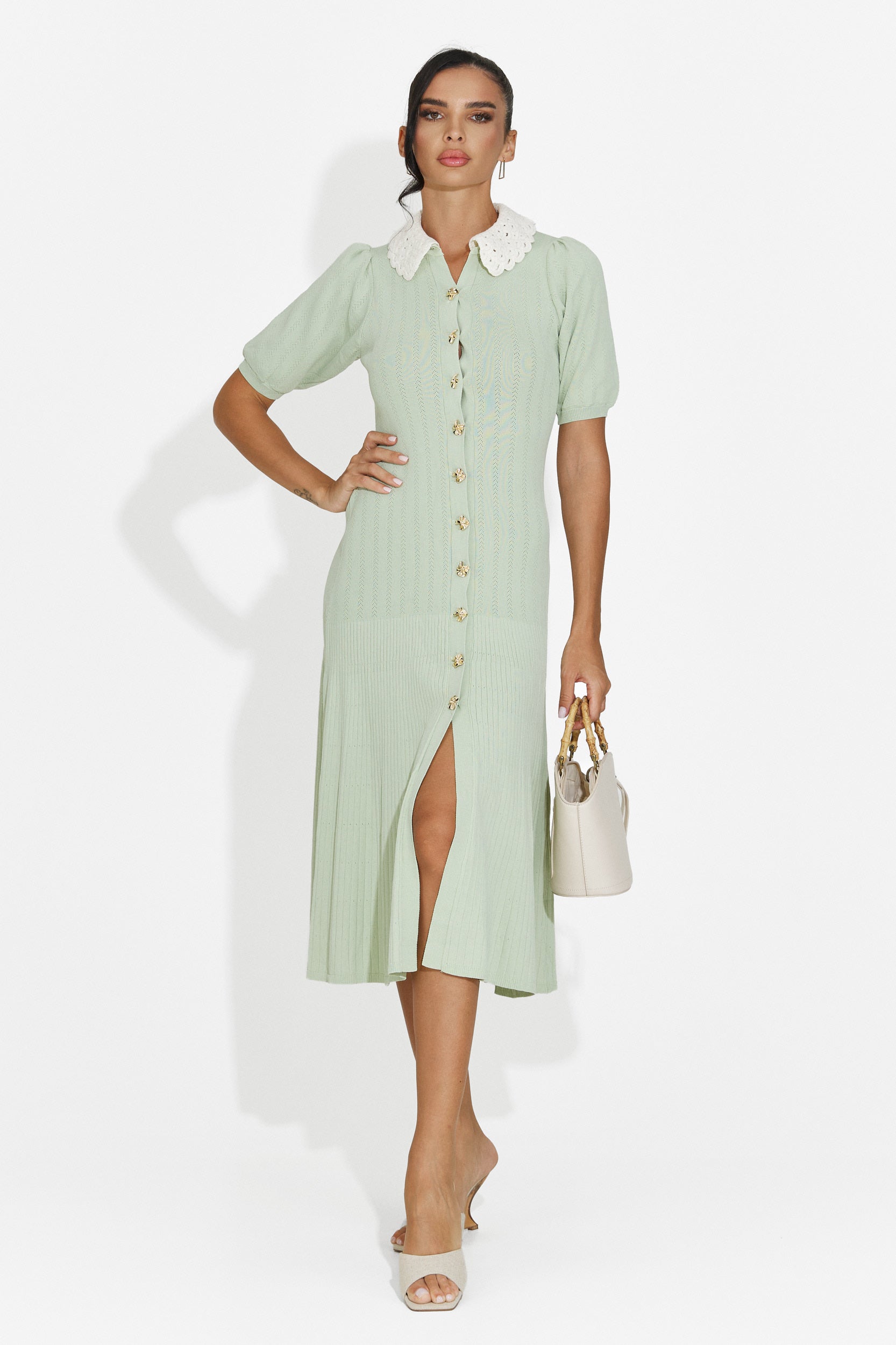 Abito donna midi verde Ernesta Bogas