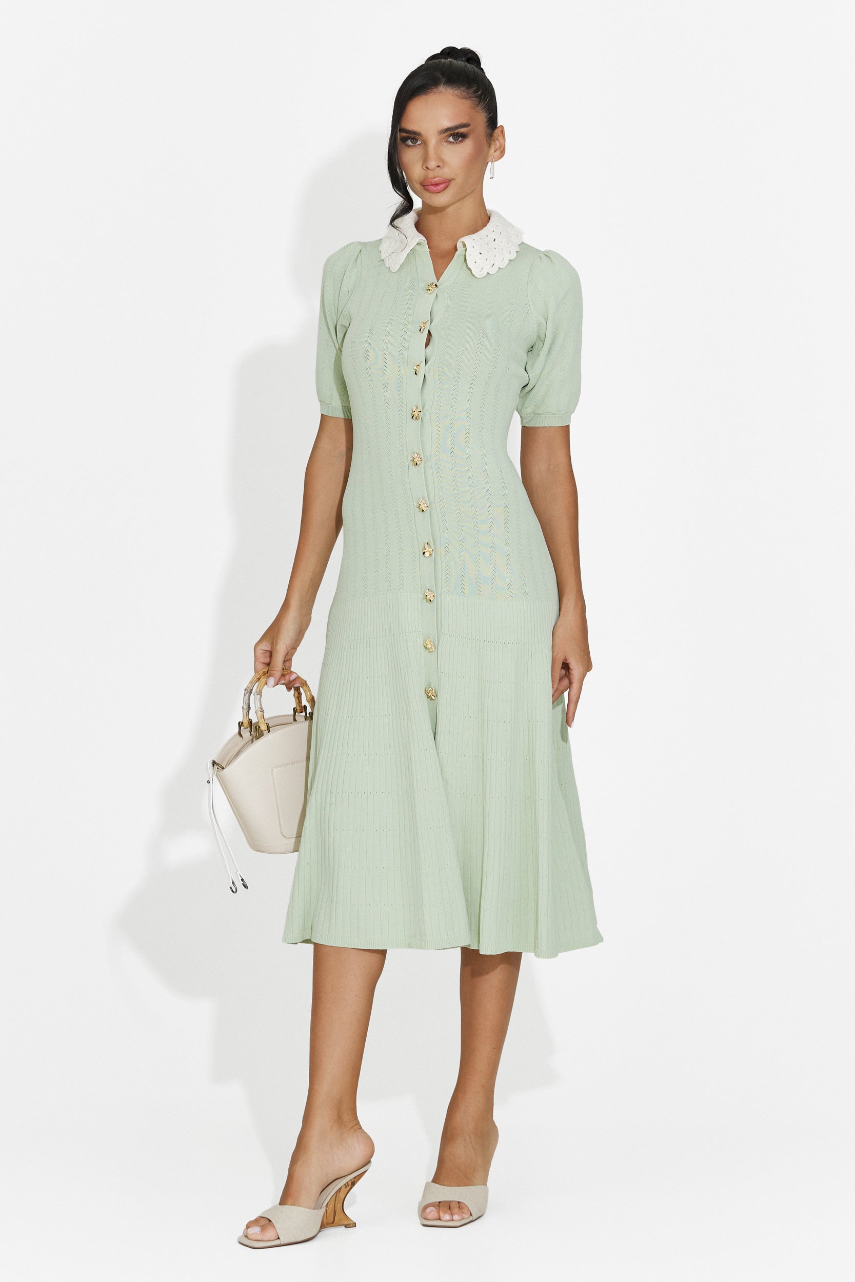 Abito donna midi verde Ernesta Bogas