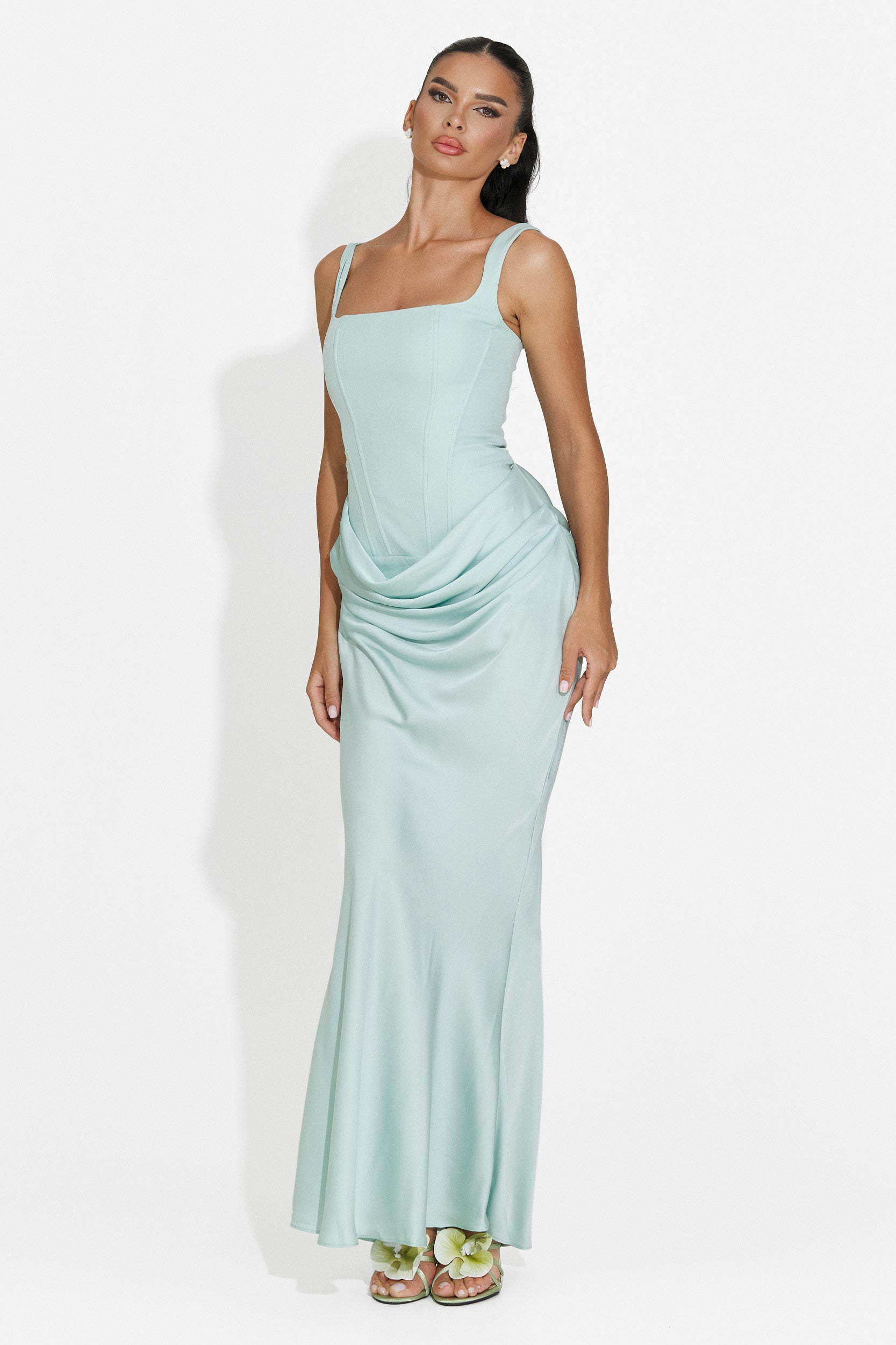 Vestito donna midi verde Kaviala Bogas