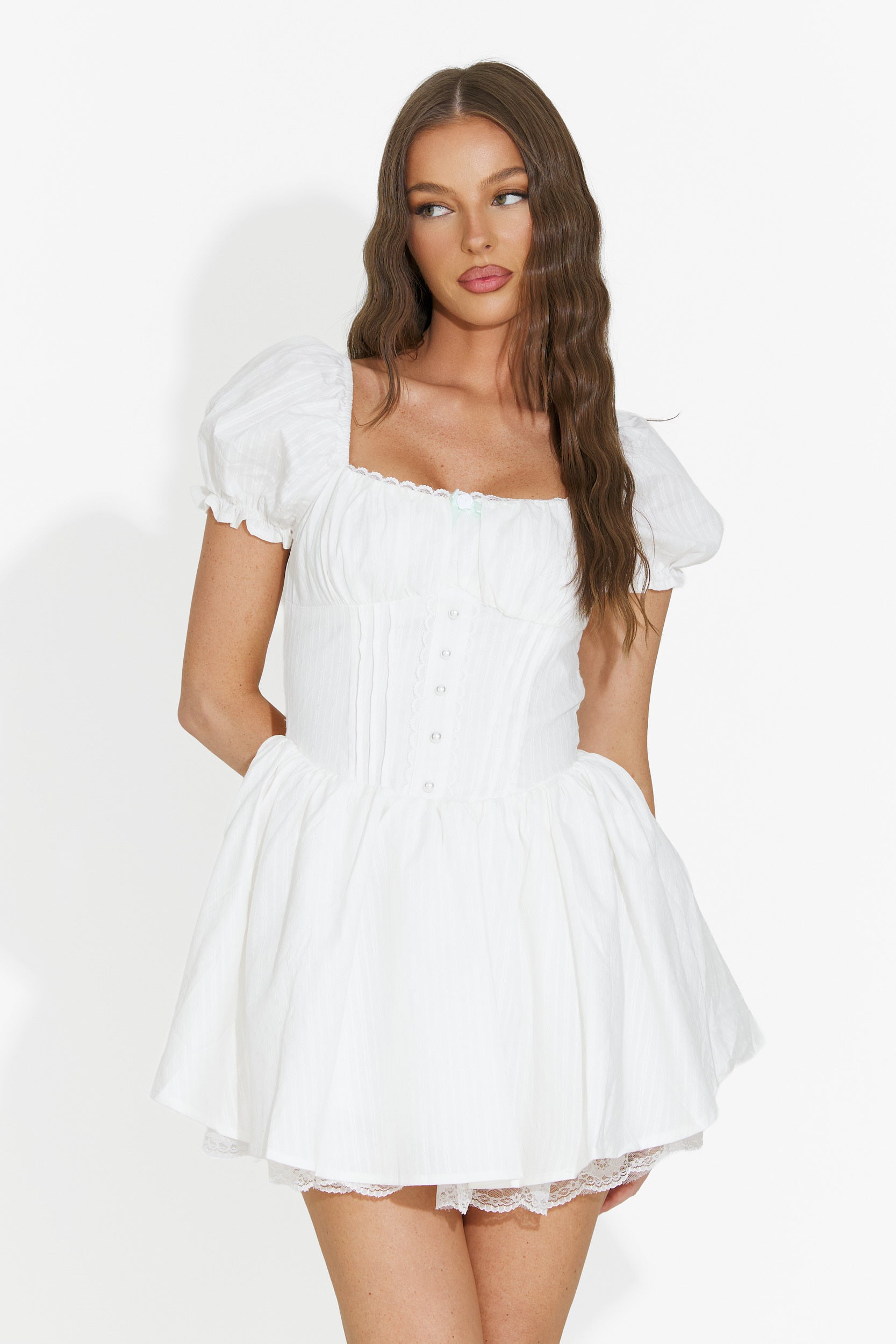 Abito donna corto bianco Alesandria Bogas
