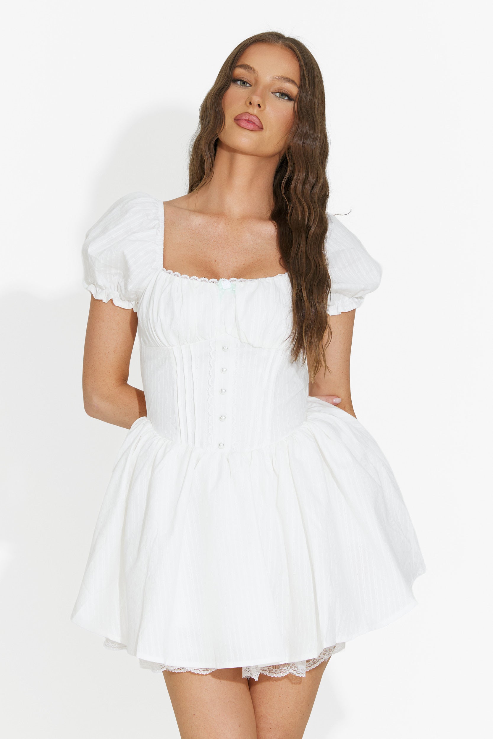 Abito donna corto bianco Alesandria Bogas