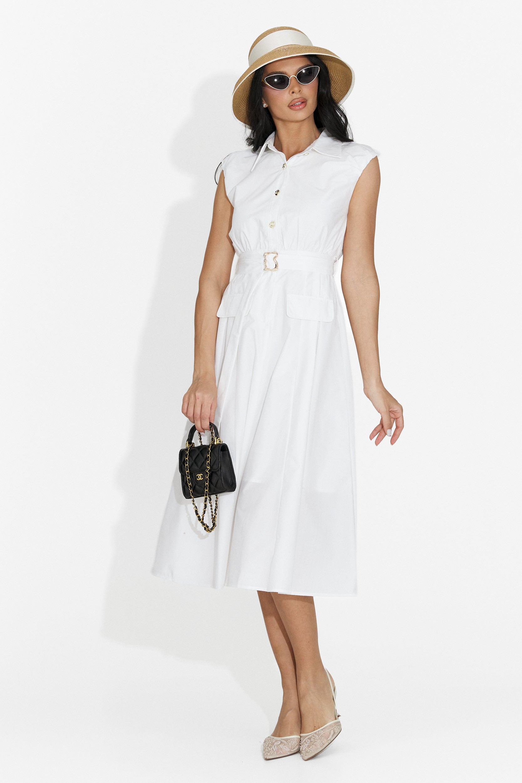 Vestito Bianco Corto da Donna di Harleia Bogas