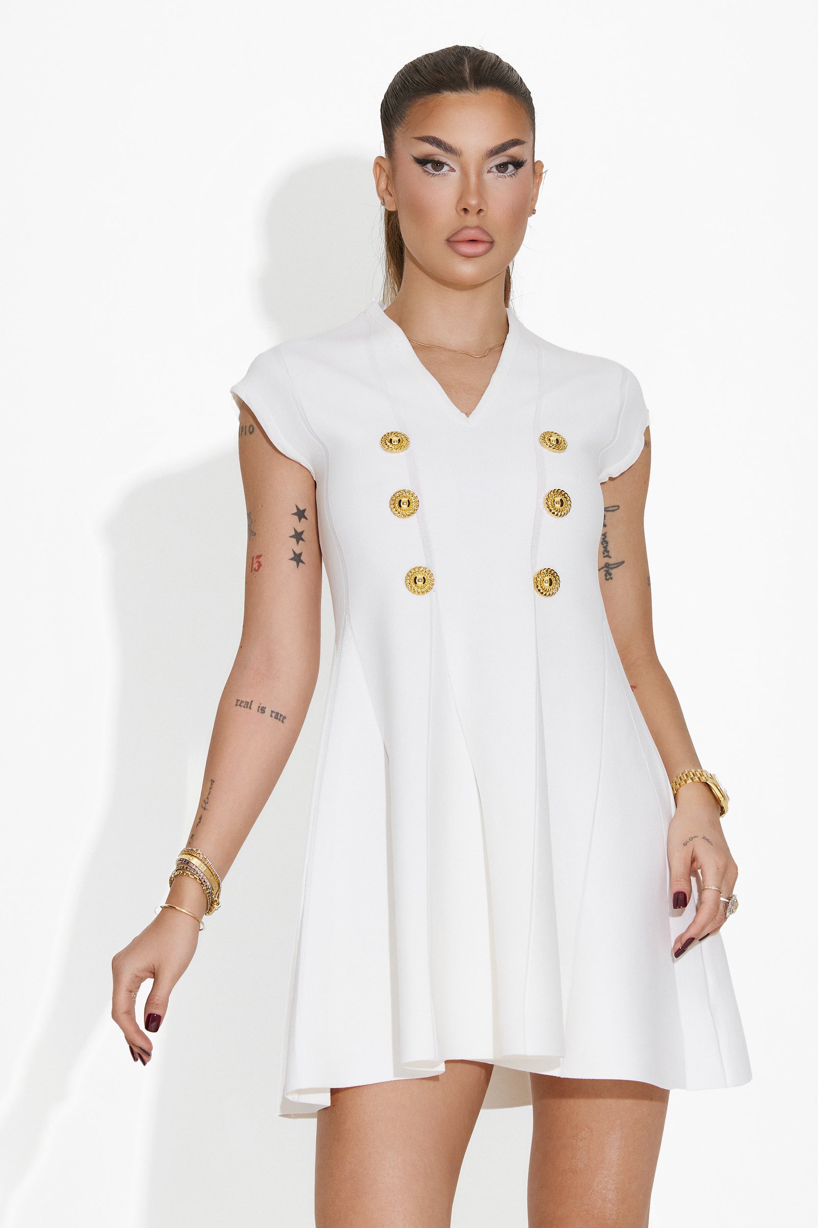 Abito corto bianco da donna Liada Bogas