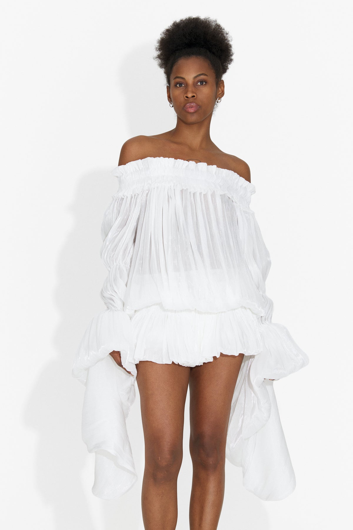 Vestito corto da donna bianco Myara Bogas, immagine 9 di 10