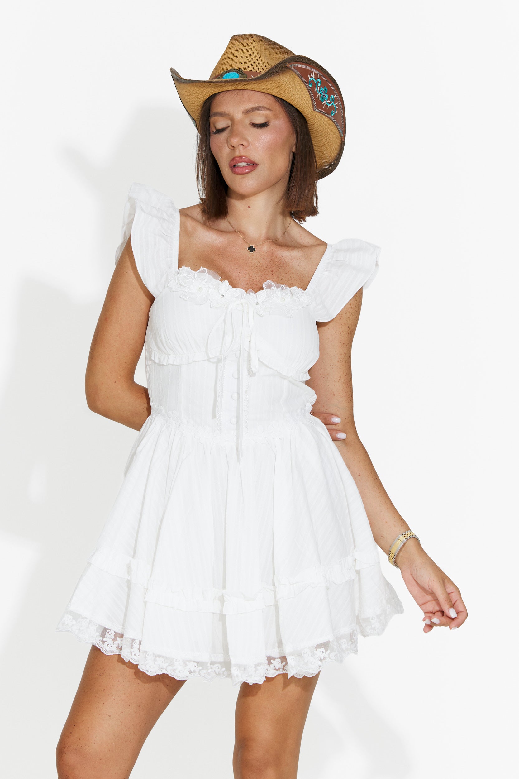 Vestito donna corto bianco Zoraia Bogas