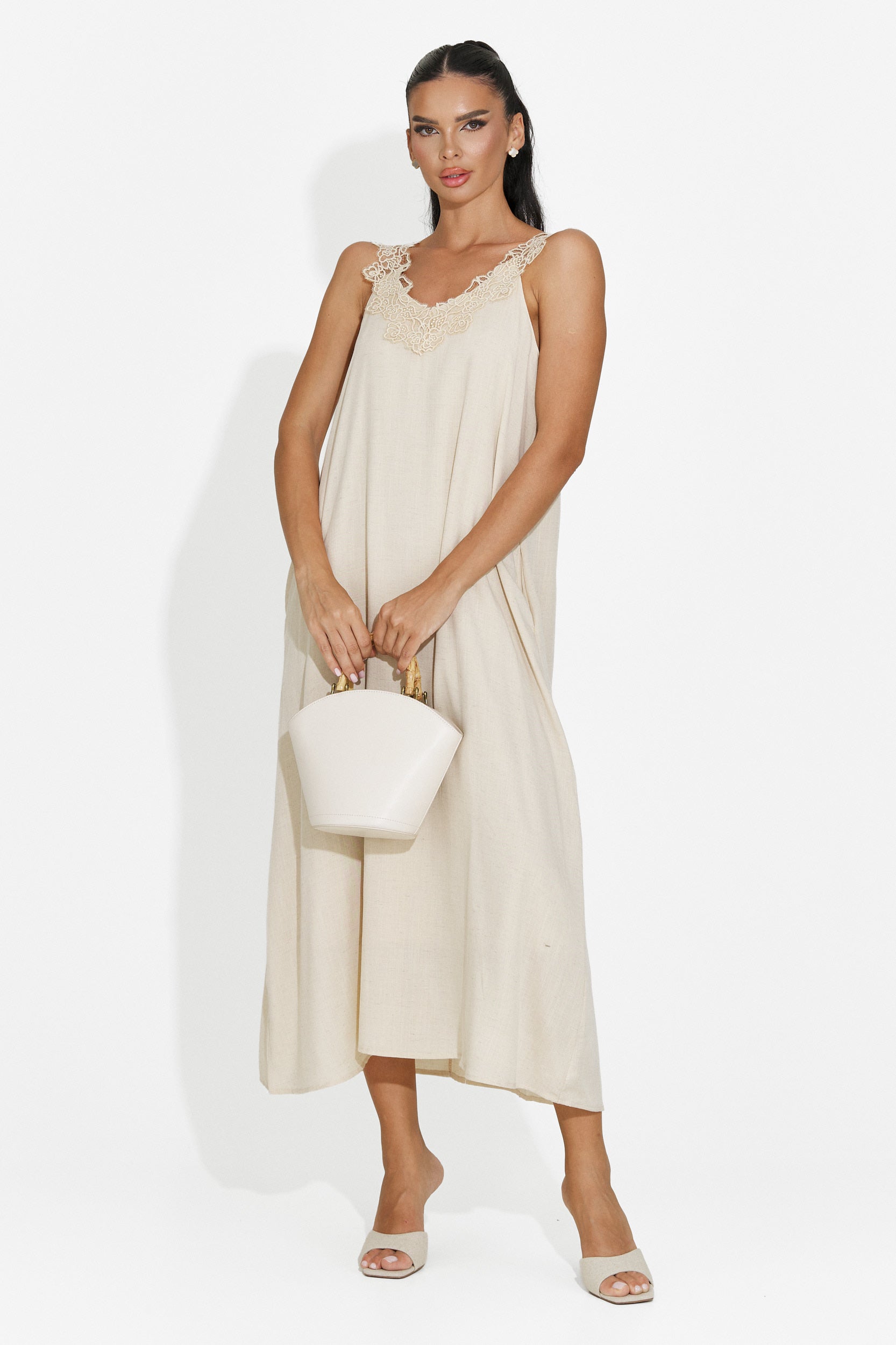 Vestito corto da donna beige Clarinia Bogas