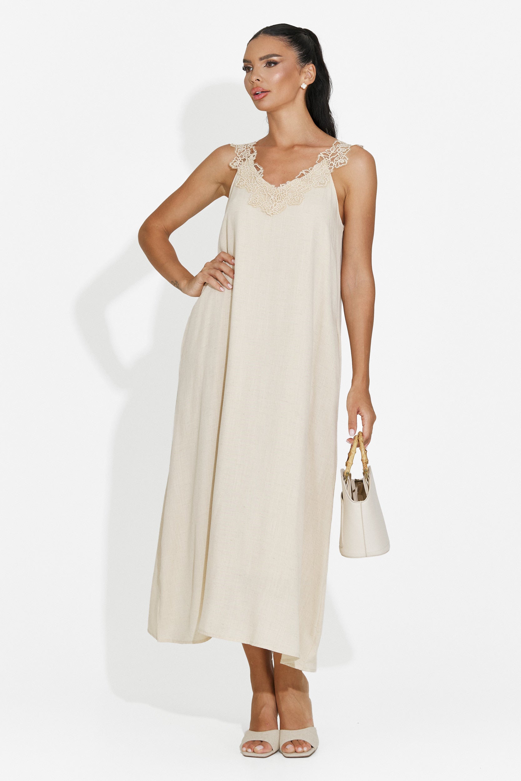 Vestito corto da donna beige Clarinia Bogas