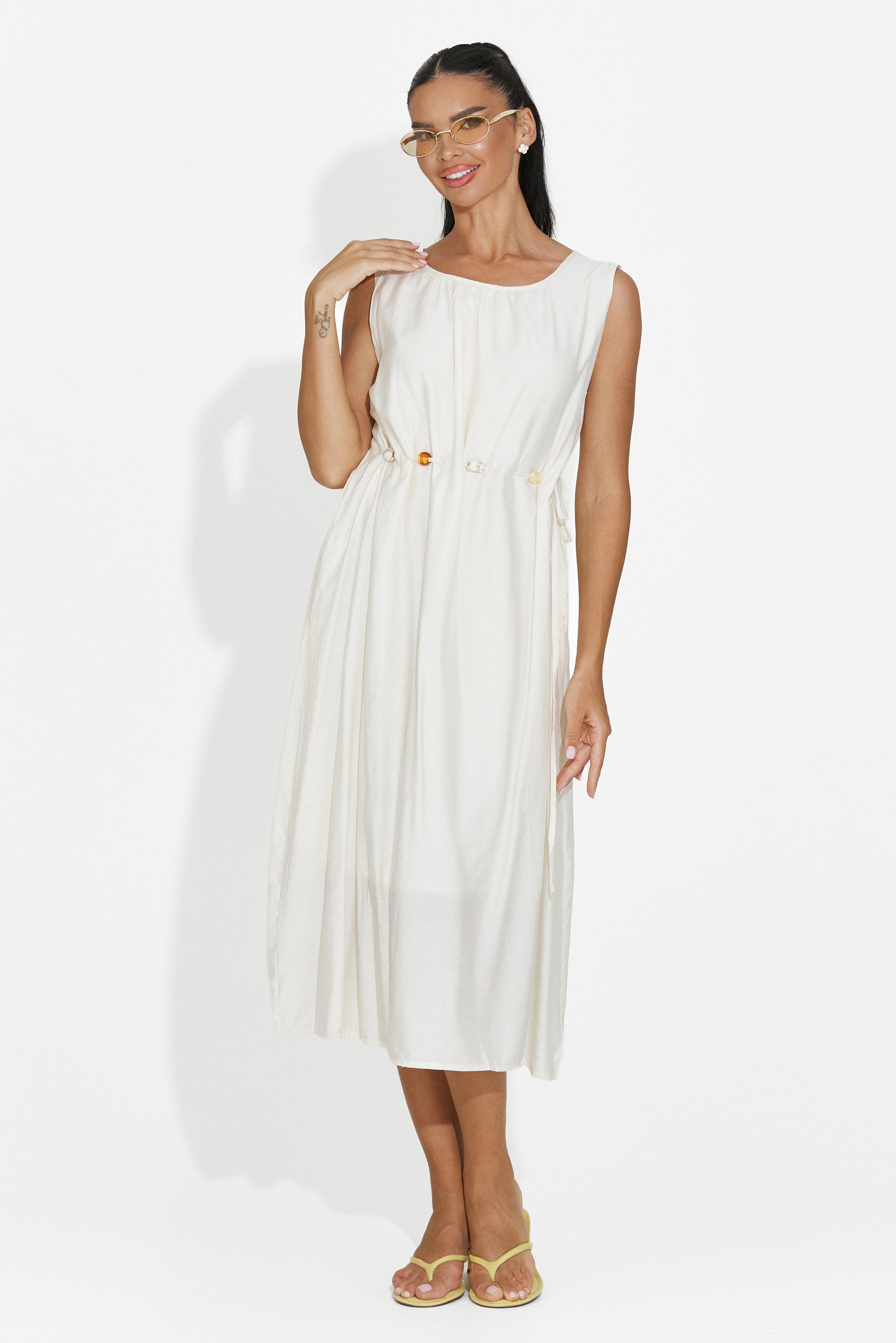 Vestito donna corto beige Semonia Bogas