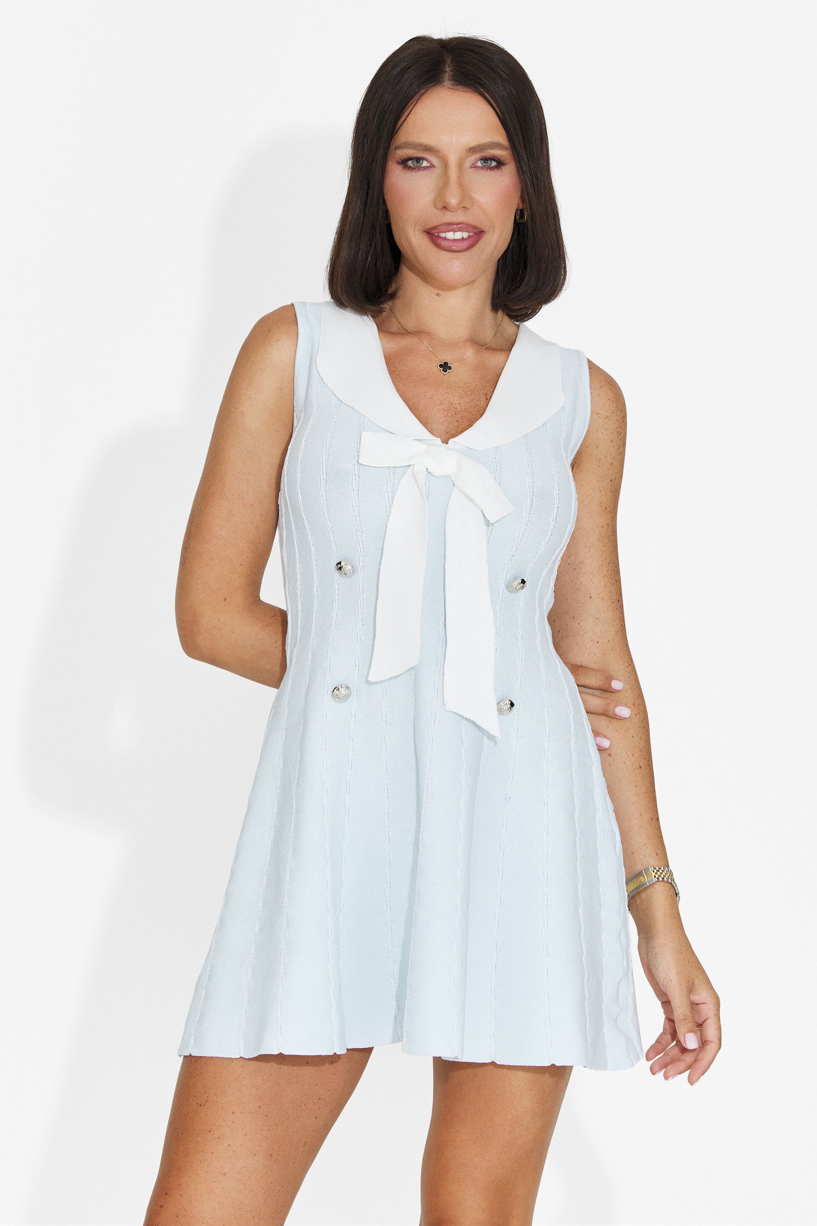 Rochie dama scurta bleu Ancela Bogas