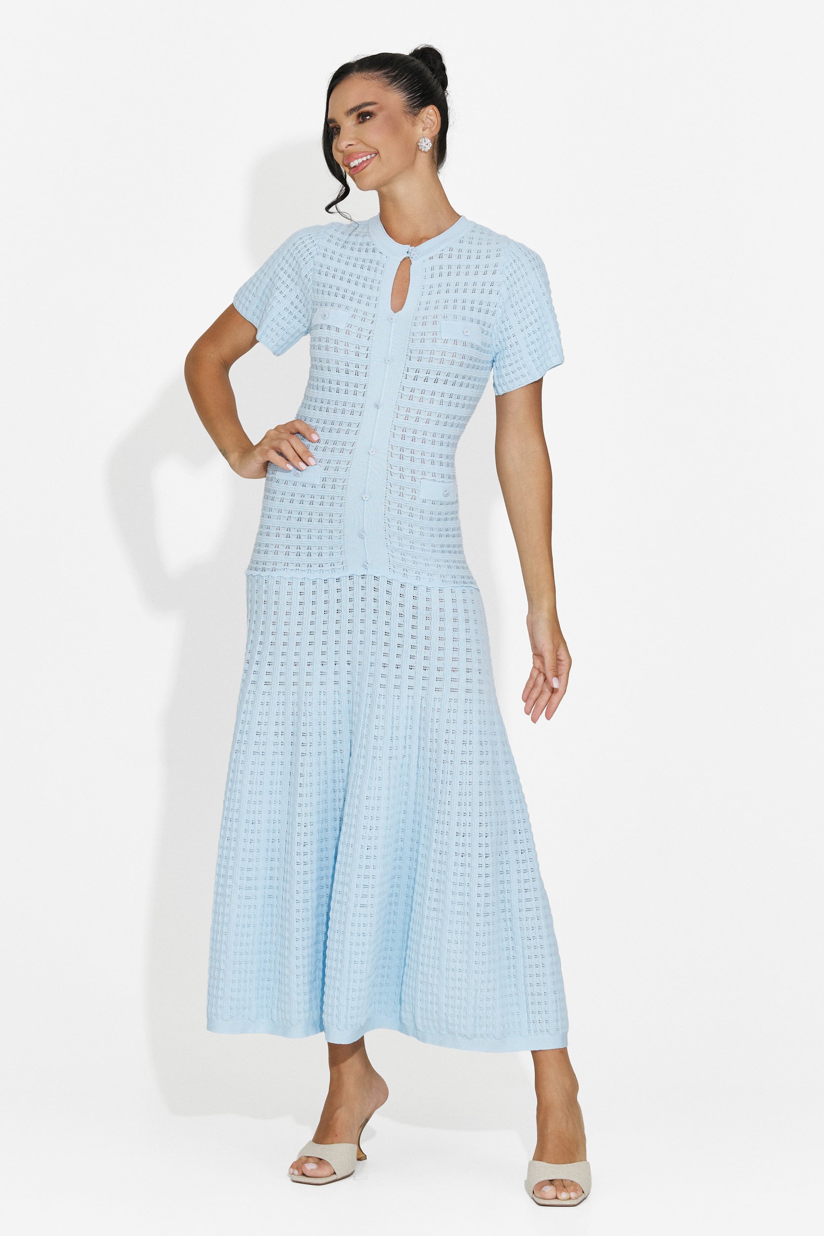 Vestito donna corto blu Azania Bogas