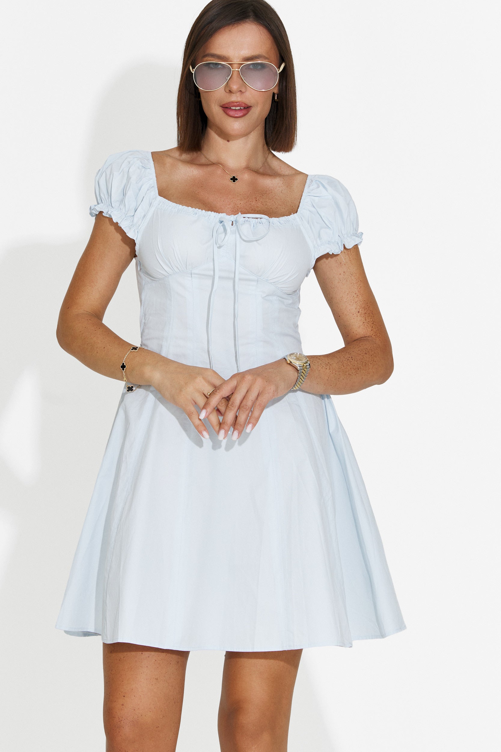 Abito donna corto azzurro Eliera Bogas
