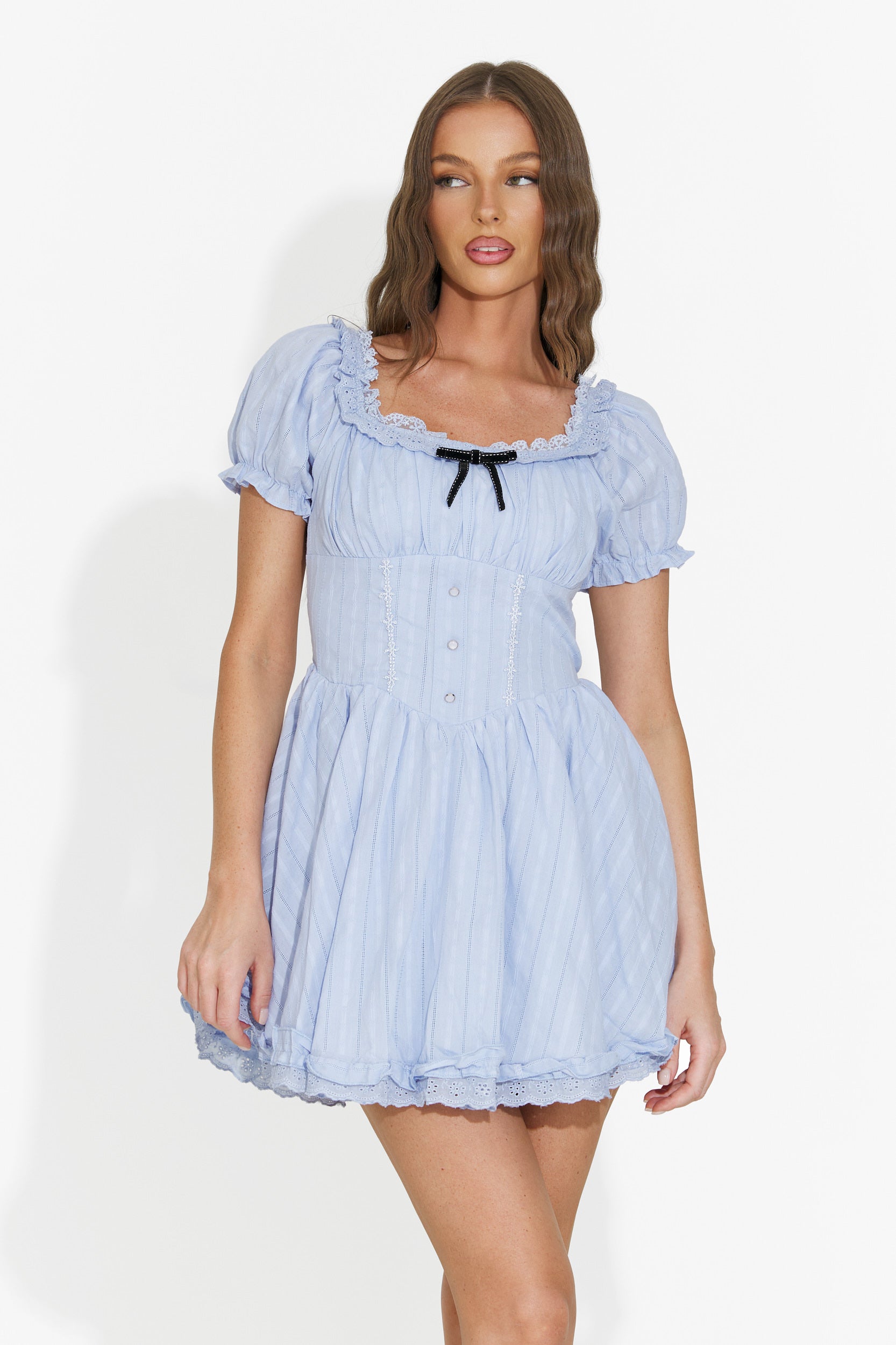 Abito donna corto blu Viviene Bogas