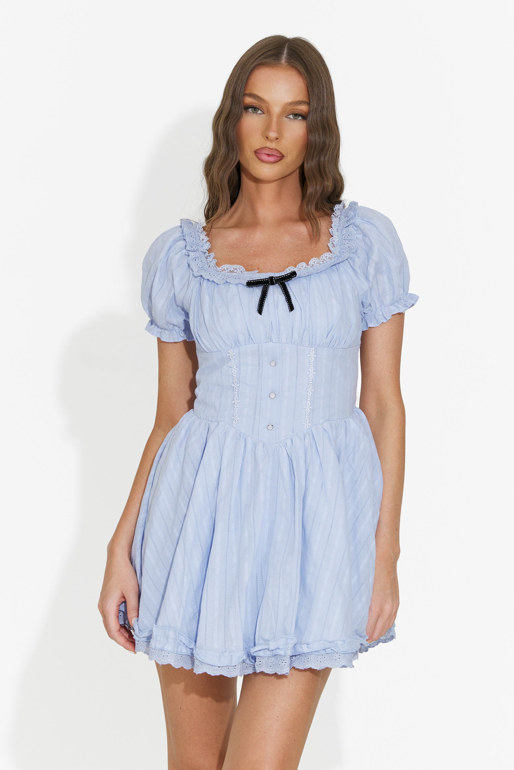 Abito donna corto blu Viviene Bogas