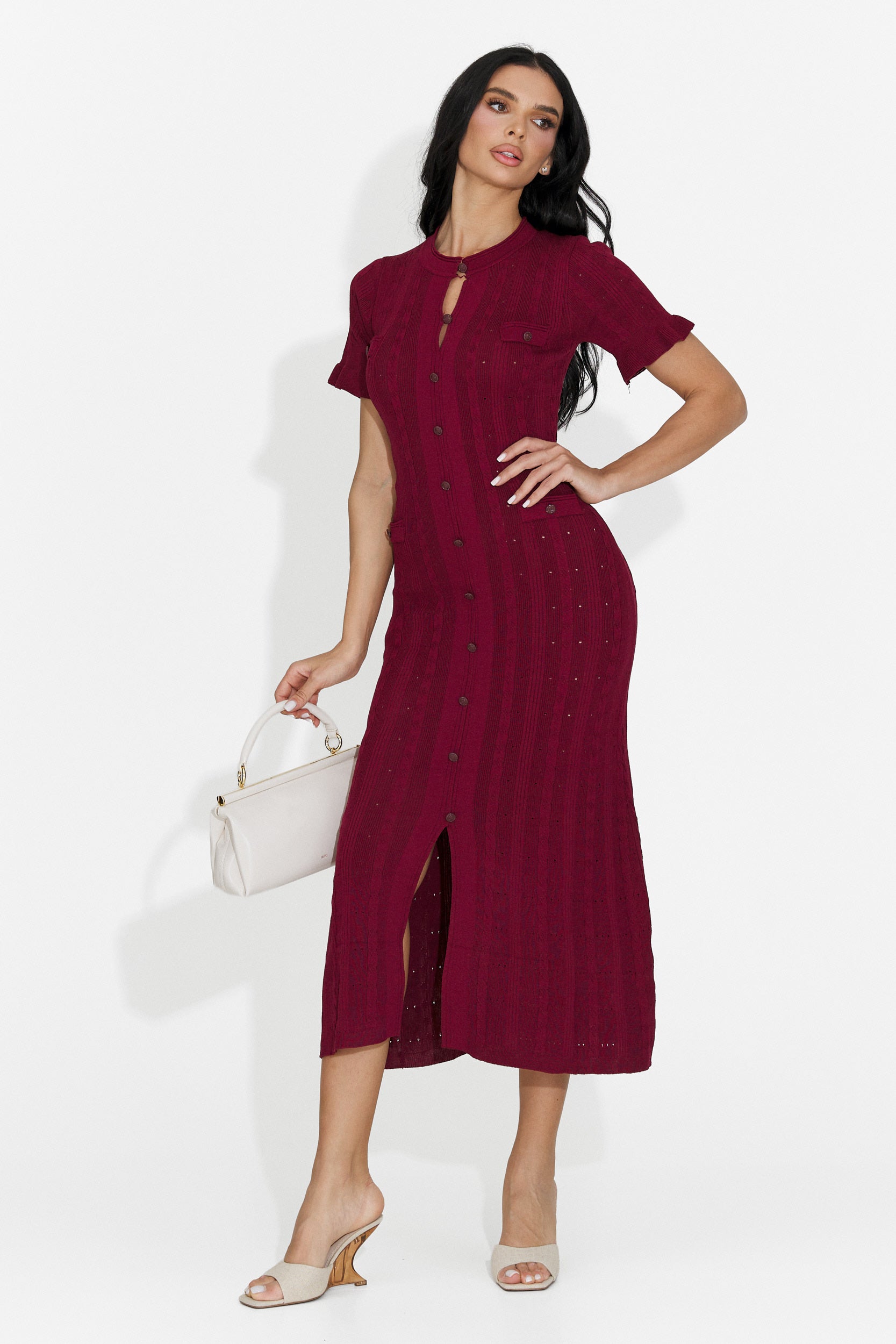 Vestito Corto Bordeaux da Donna di Verioma Bogas