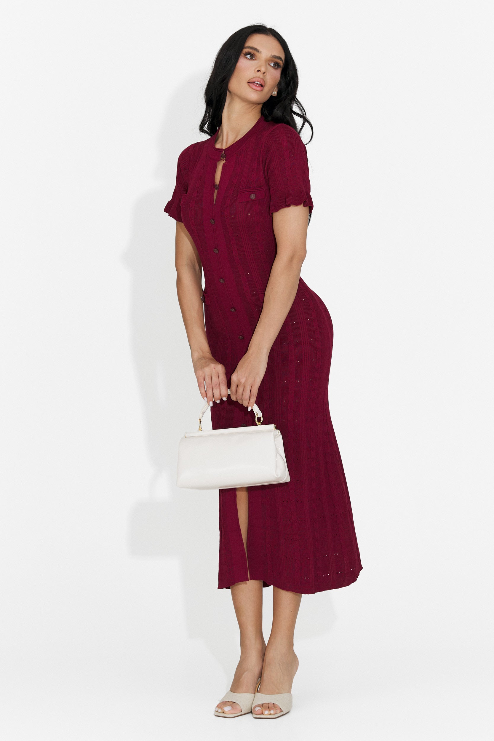 Vestito Corto Bordeaux da Donna di Verioma Bogas