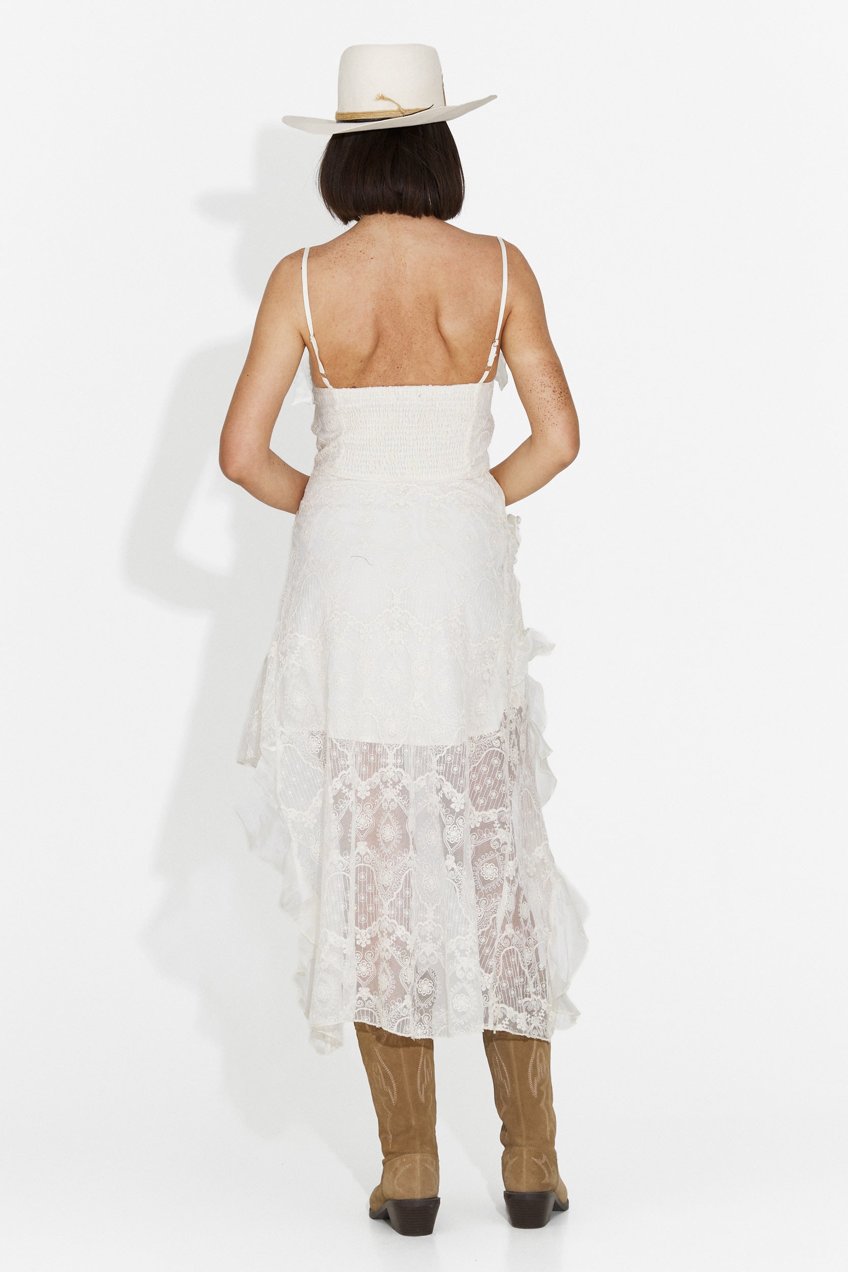 Vestito da Donna Corto in Crema con Tuberosa Bogas