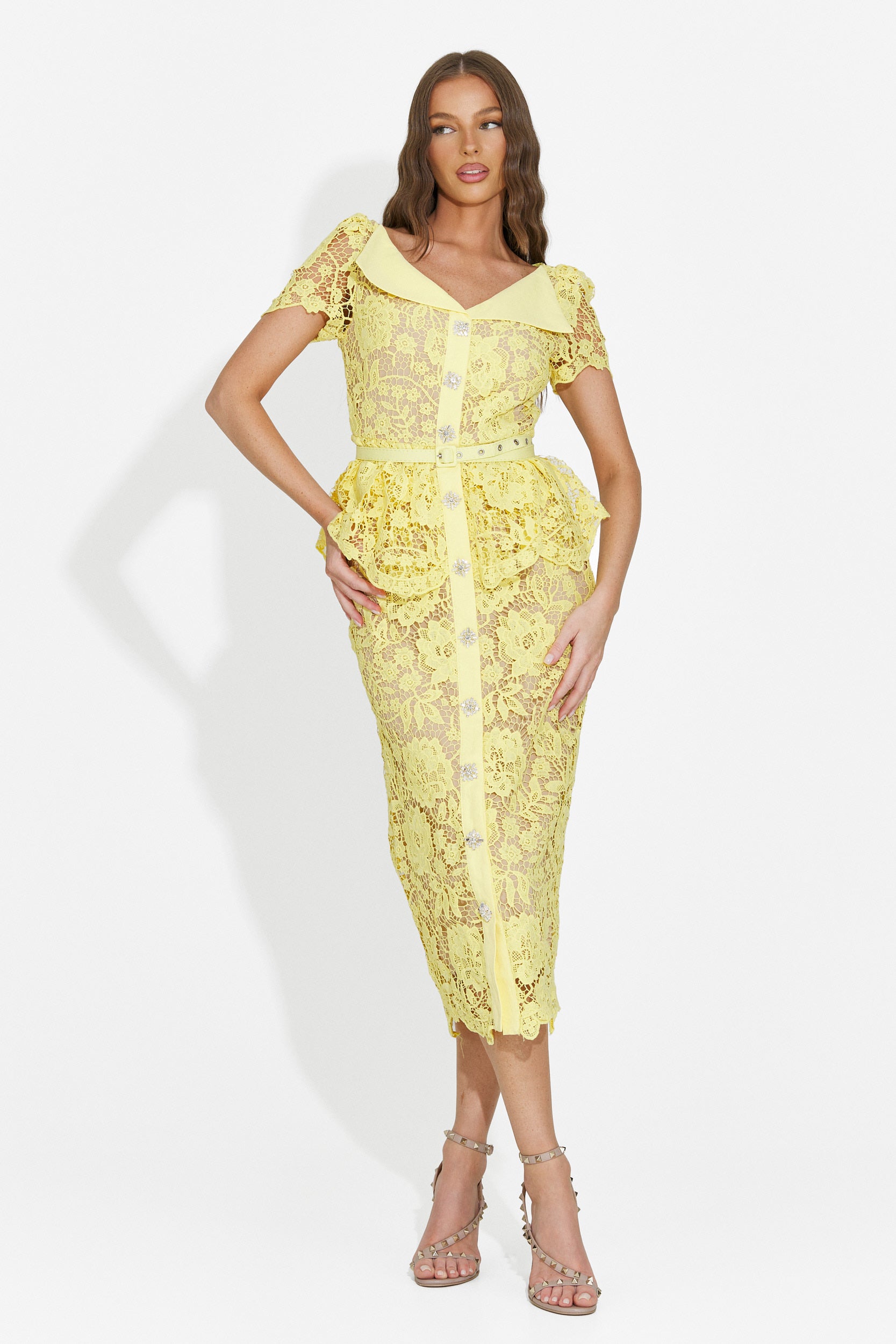 Vestito donna corto giallo Akaria Bogas