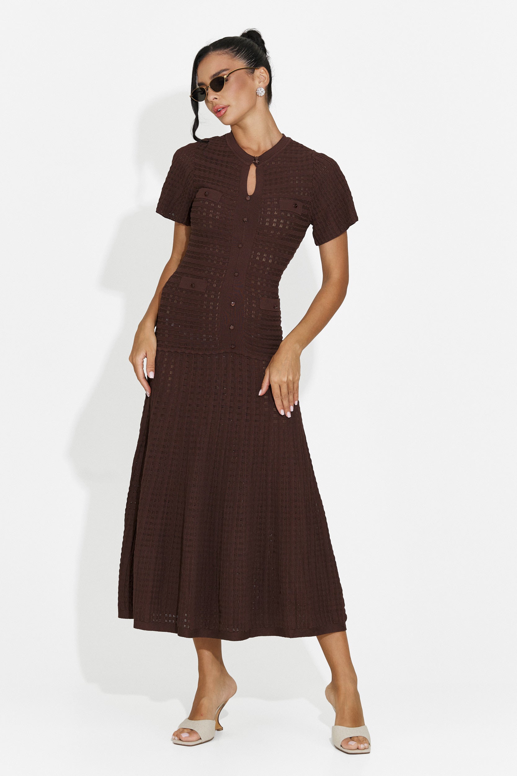 Vestito donna corto marrone Azania Bogas