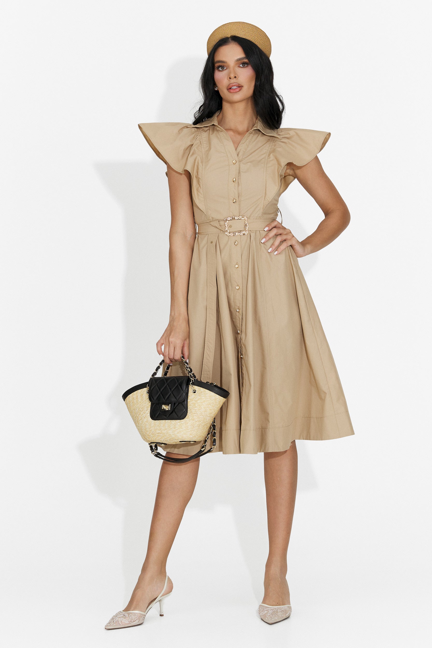 Vestito Marrone Corto da Donna di Elerya Bogas