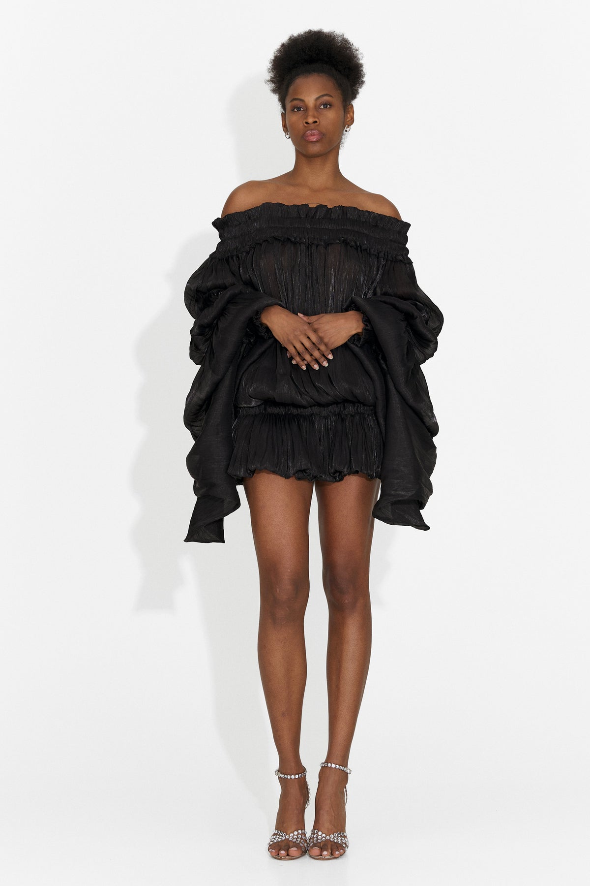 Vestito corto da donna nero Myara Bogas, immagine 6 di 8