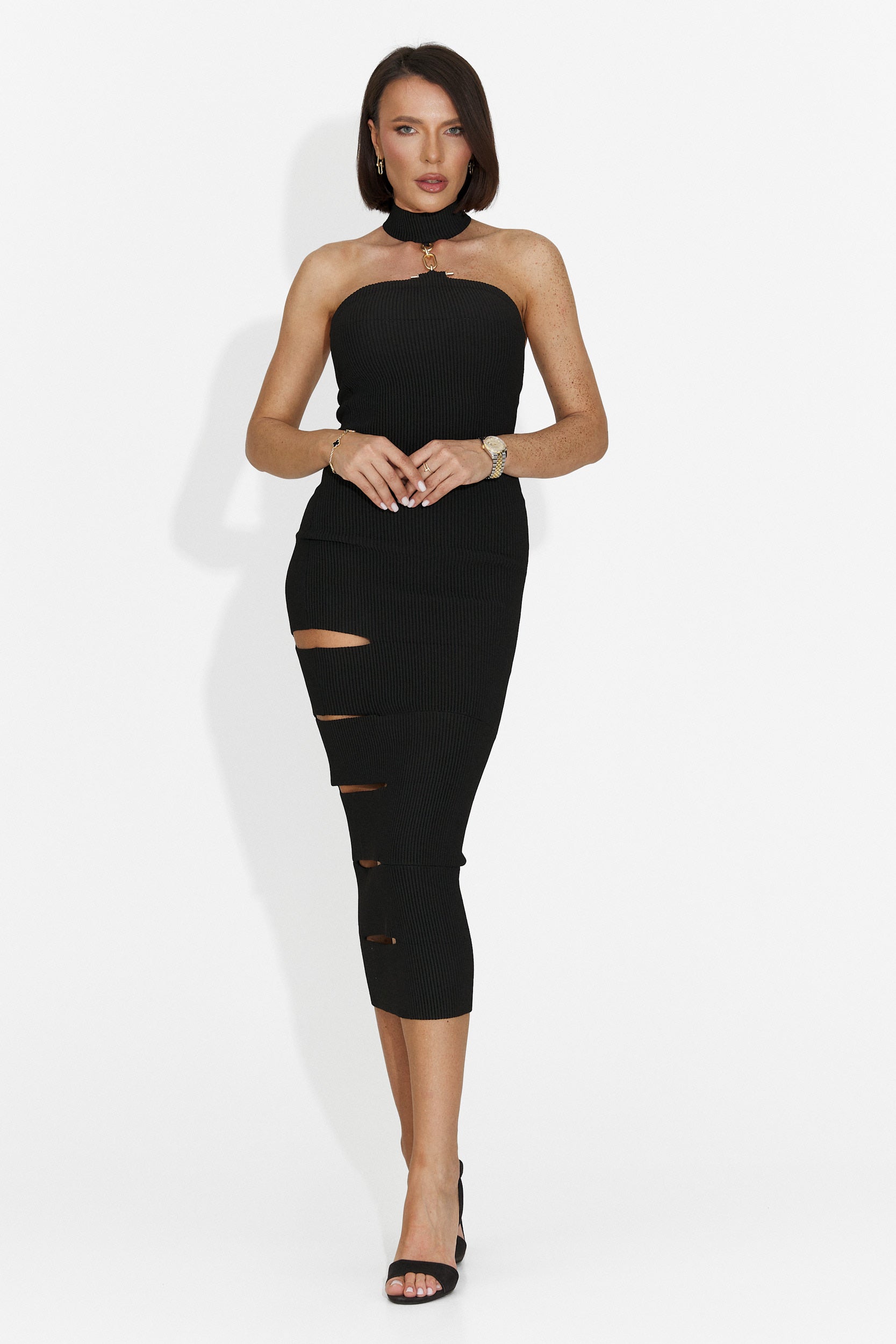 Vestito Corto Nero da Donna di Sarania Bogas