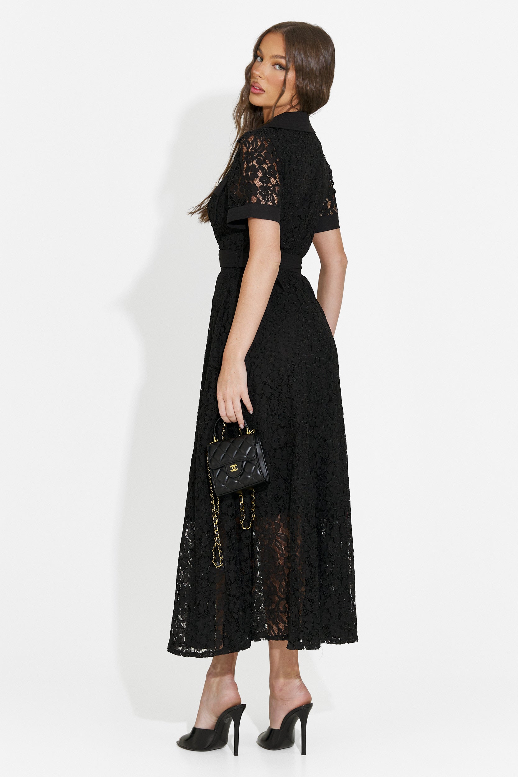 Vestito donna lungo nero Vosira Bogas
