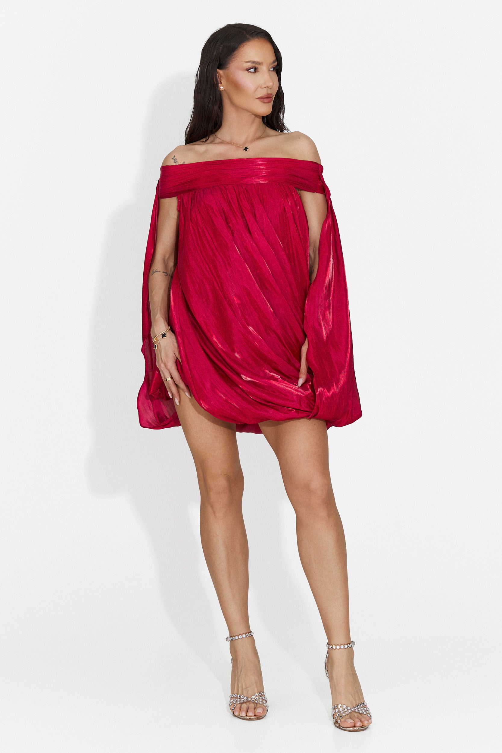 Vestito Rosso Corto da Donna di Perya Bogas