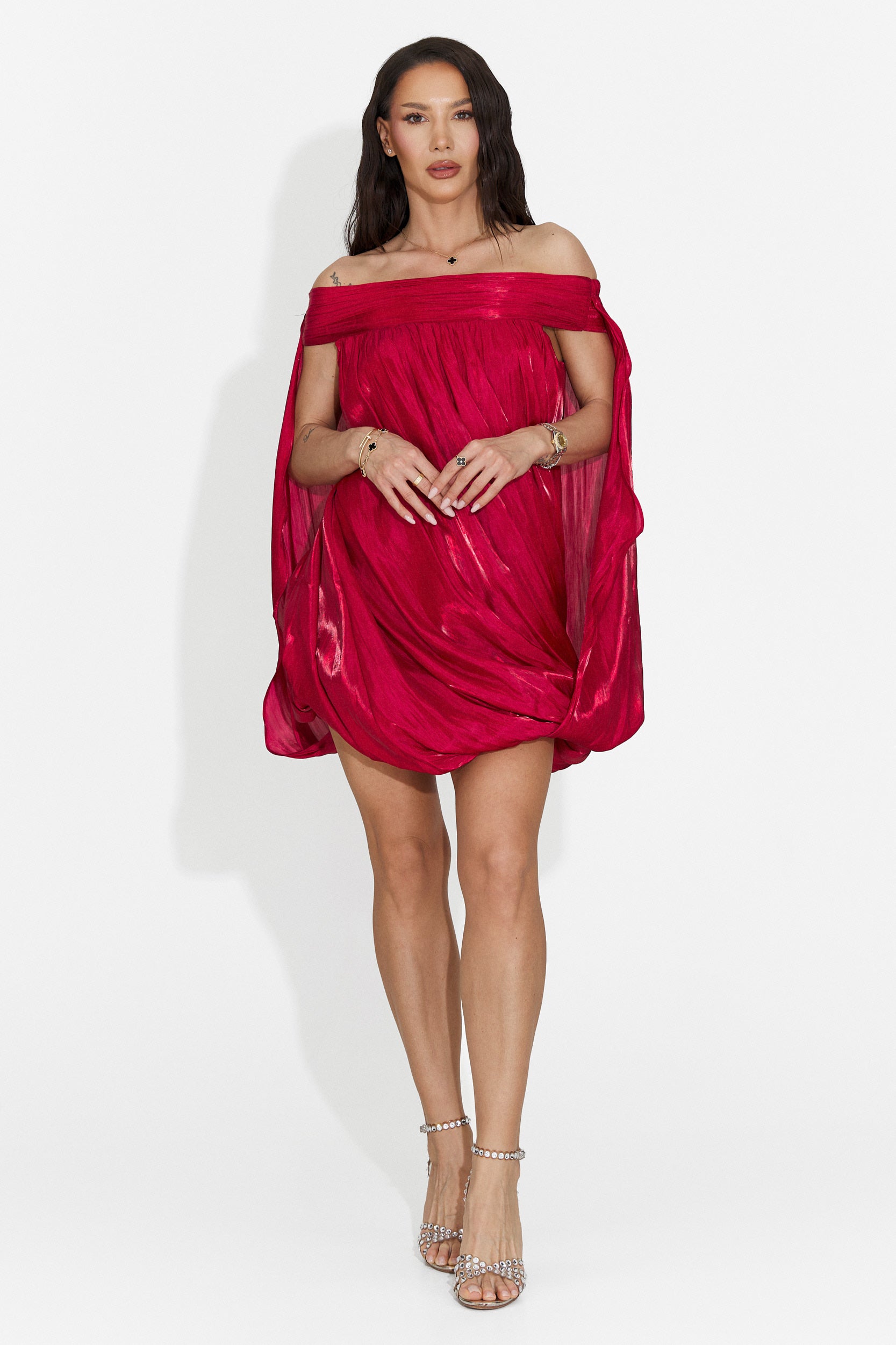 Vestito Rosso Corto da Donna di Perya Bogas