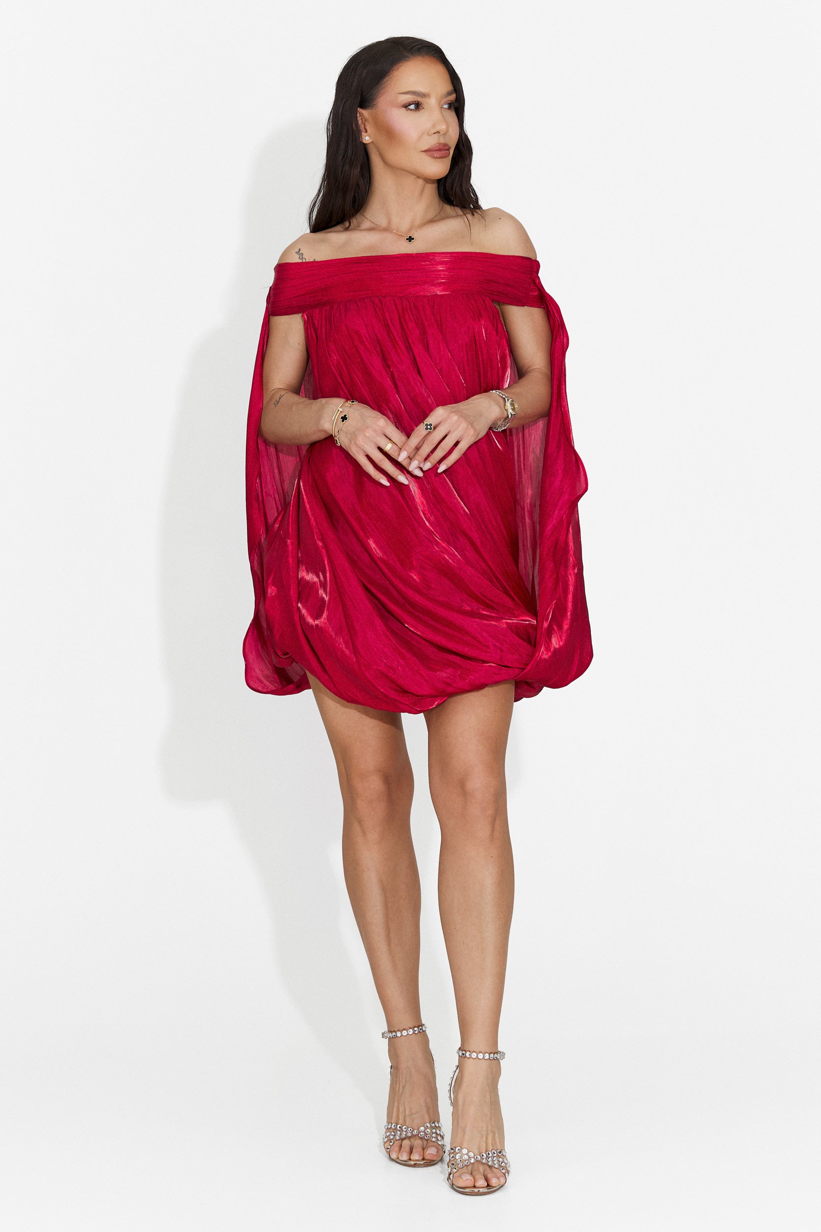 Vestito Rosso Corto da Donna di Perya Bogas