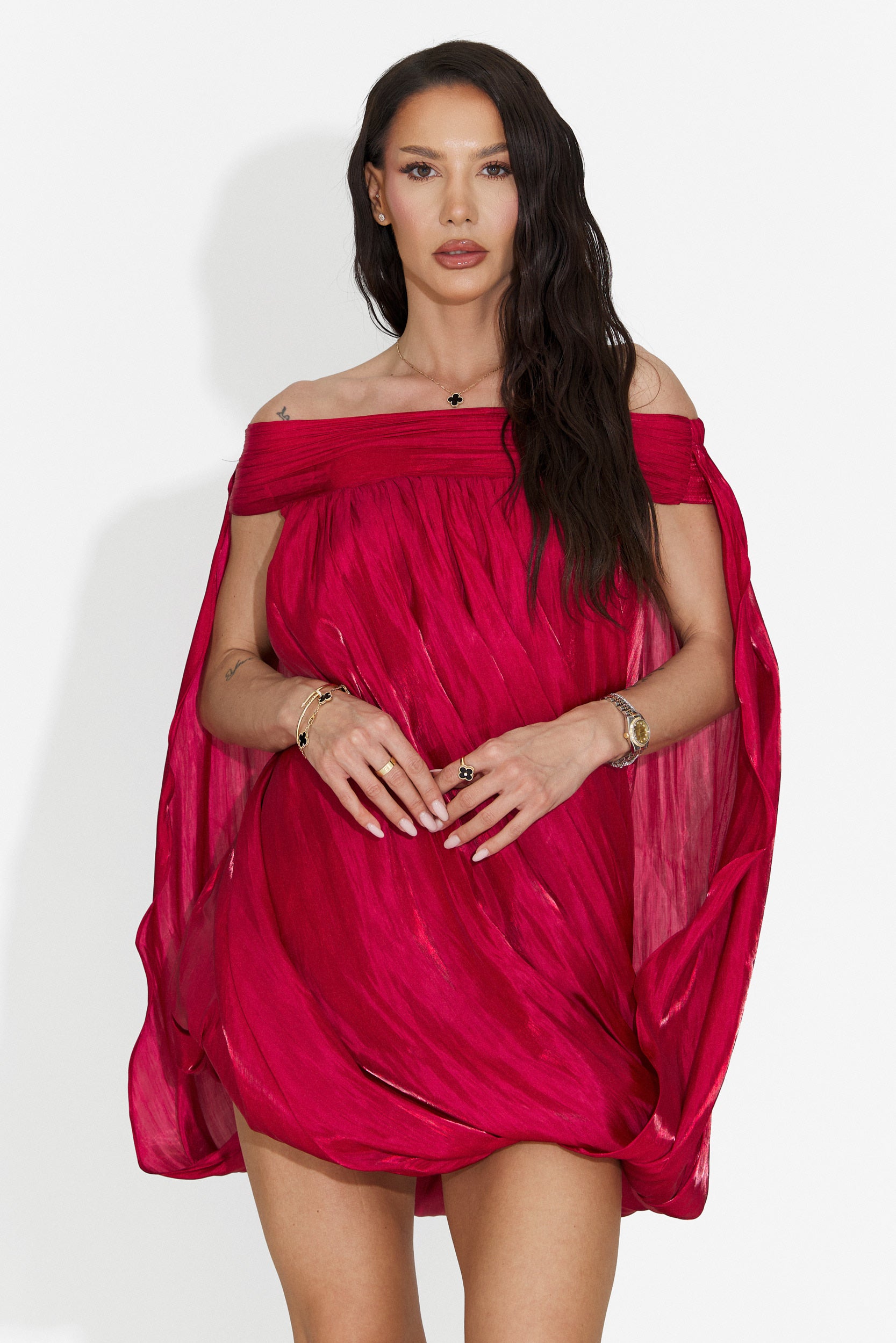 Vestito Rosso Corto da Donna di Perya Bogas