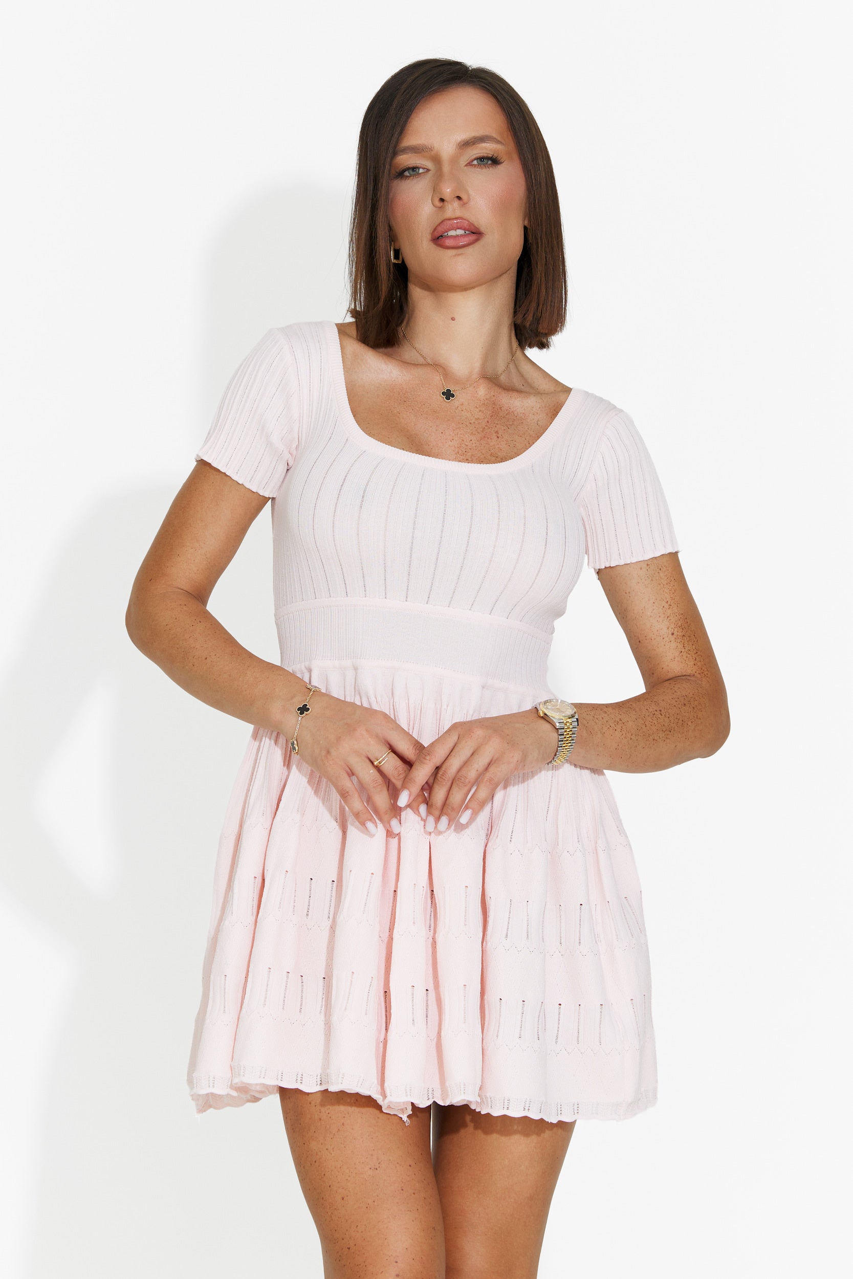 Abito donna corto rosa Althea Bogas