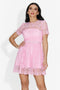 Rochie dama scurta roz Avalina Bogas