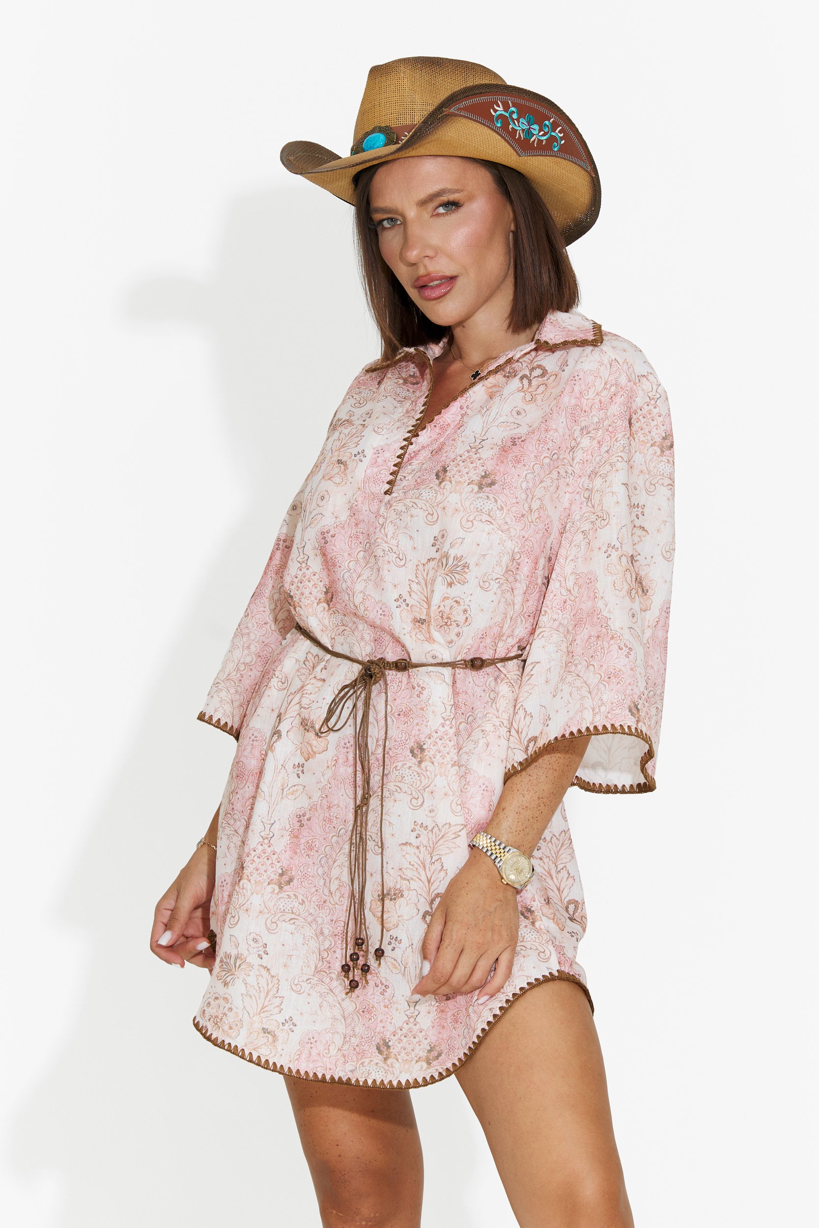 Vestito donna corto rosa Bianea Bogas