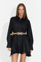 Abito corto da donna stile camicia nero Trenieiza Bogas