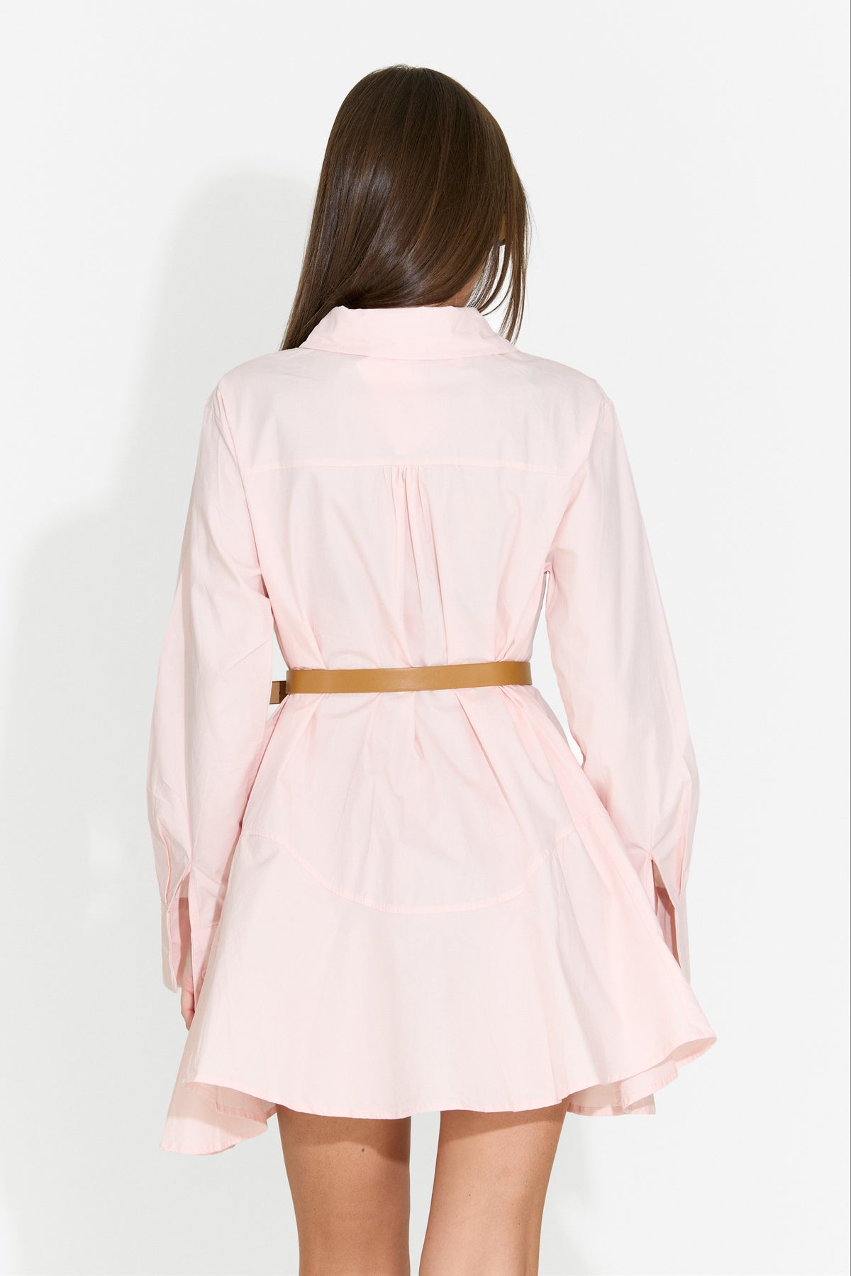 Abito corto da donna stile camicia rosa Trenieiza Bogas