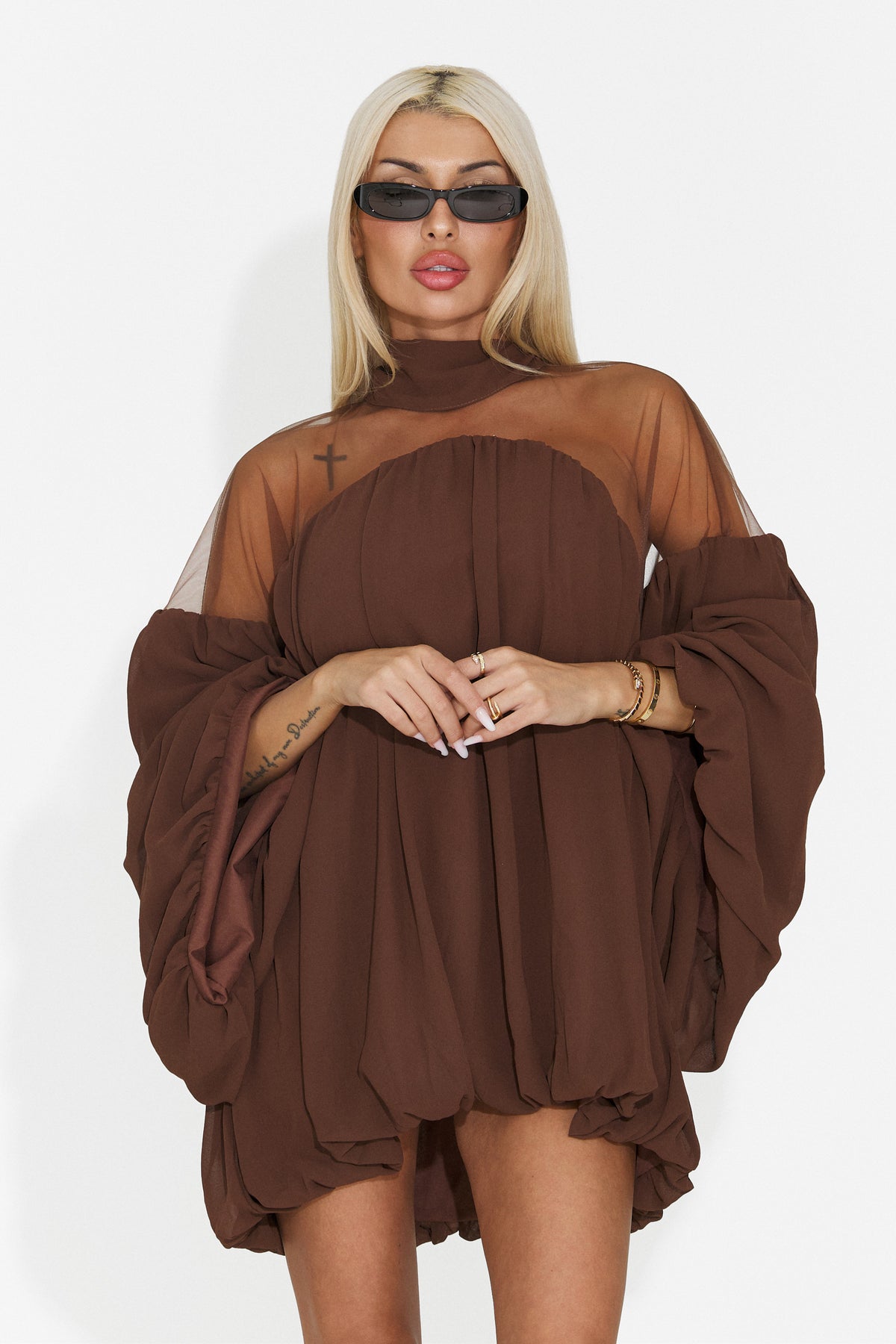 Rochie eleganta maro Flsiaeria Bogas