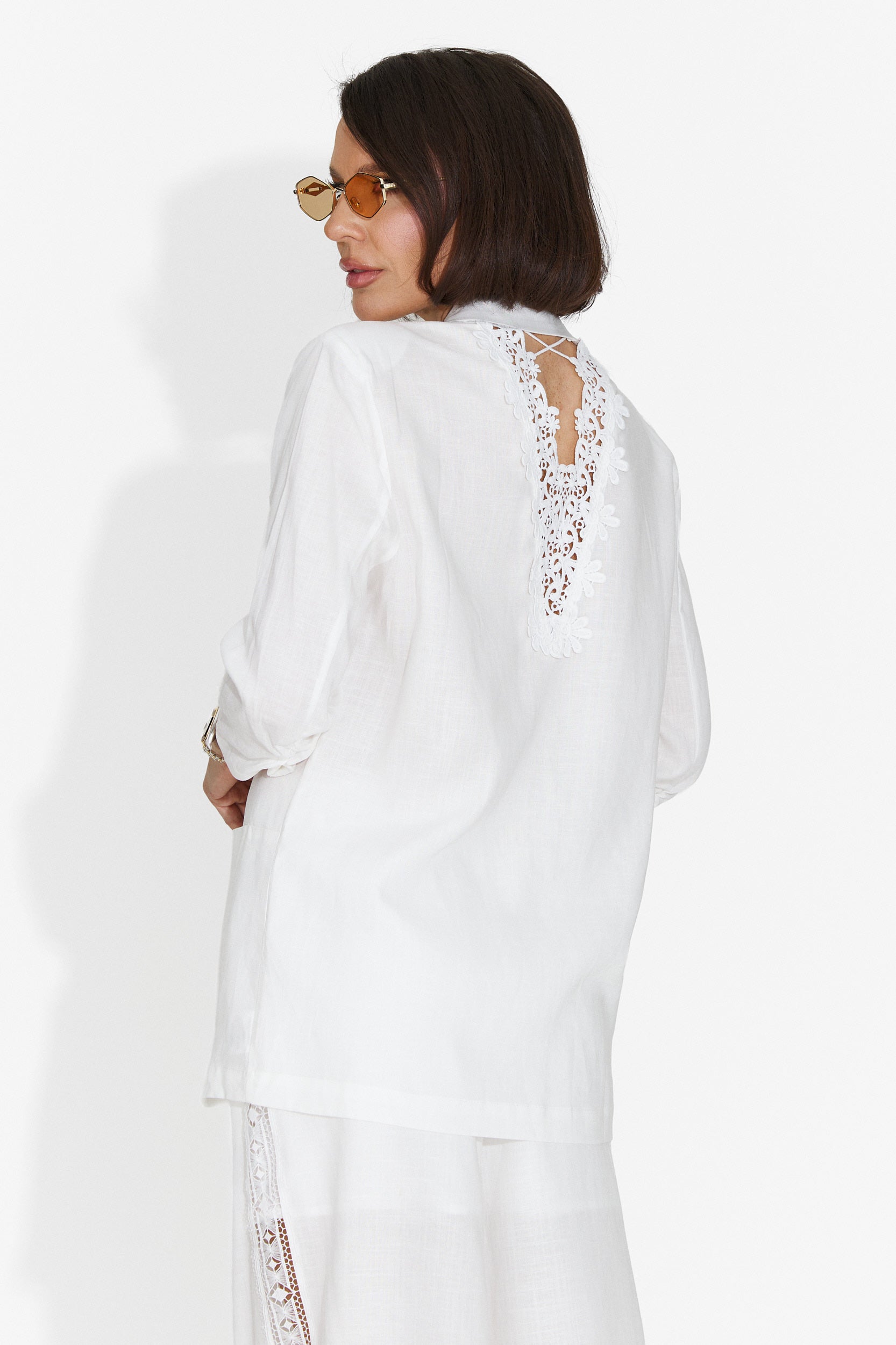 Elegante Blazer Bianco da Donna di Helebore Bogas