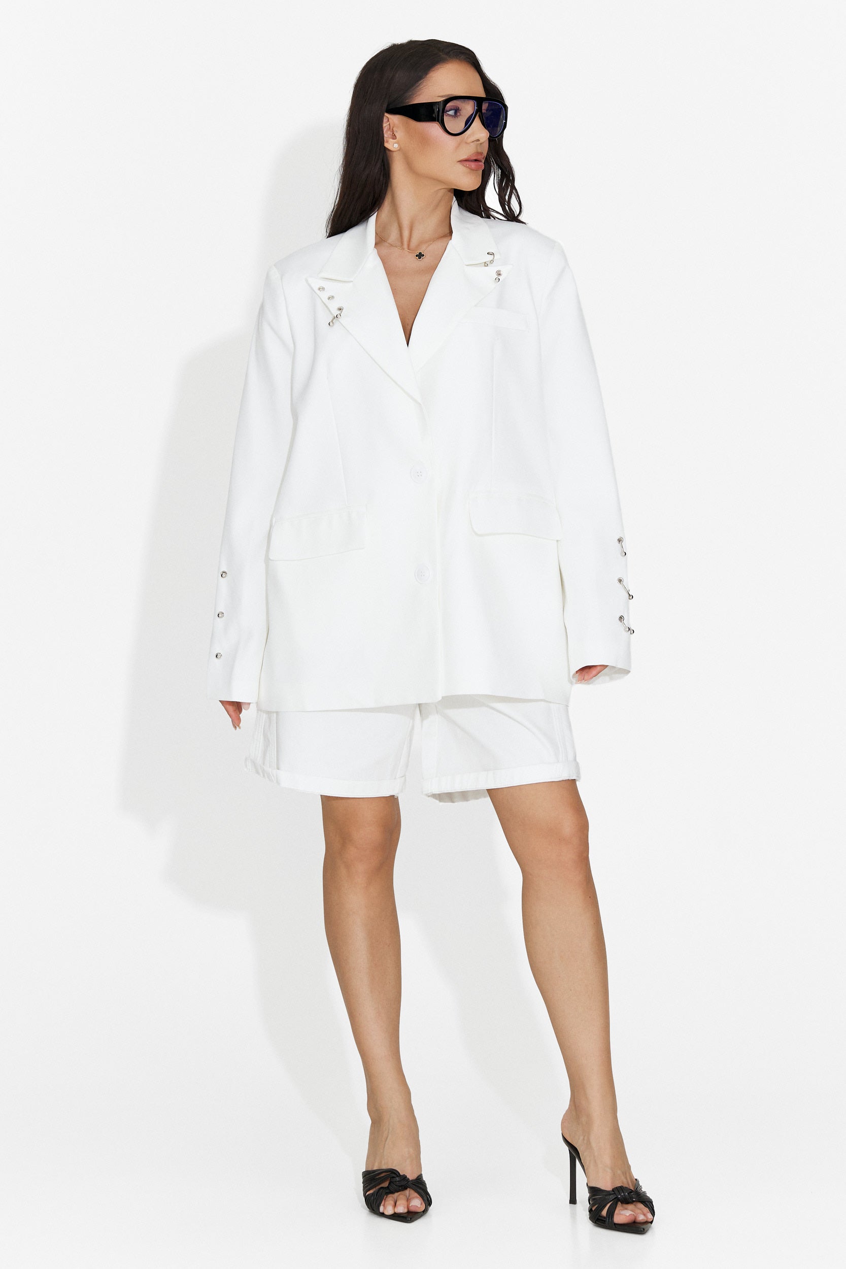 Elegante blazer bianco Kelda Bogas per signore
