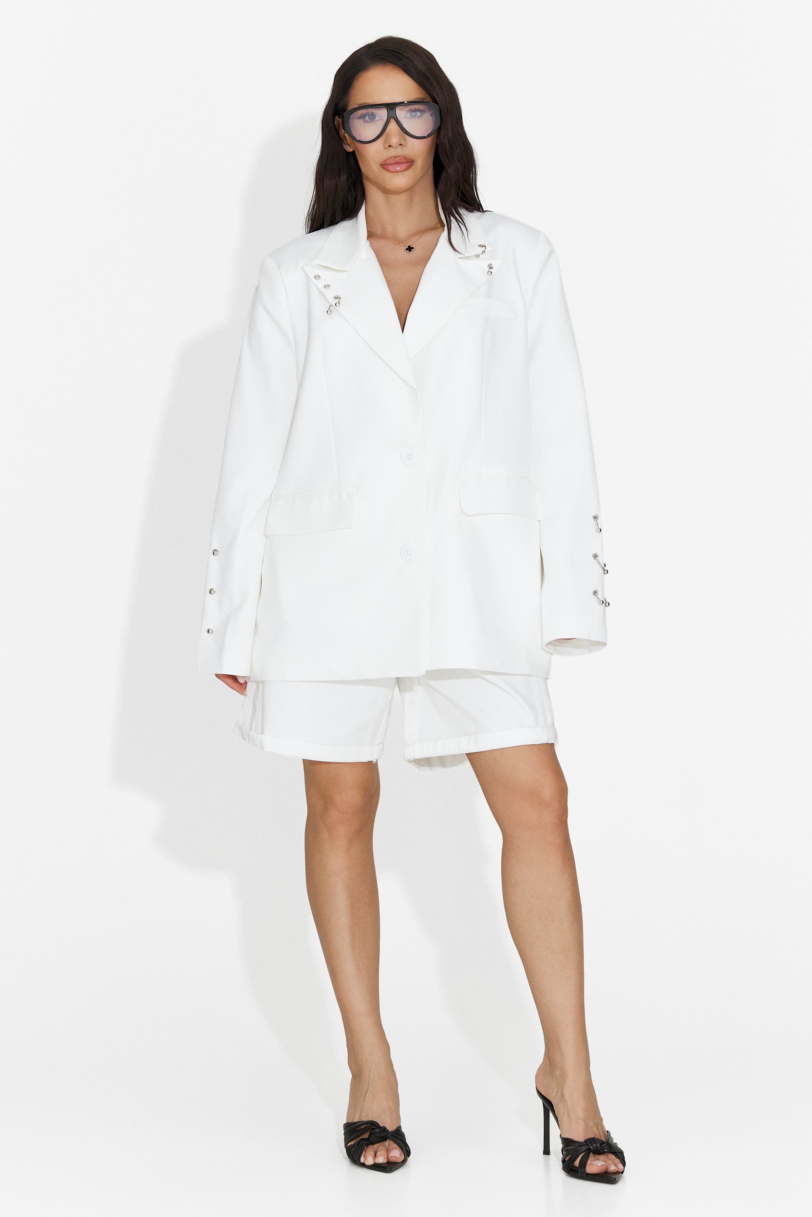 Elegante blazer bianco Kelda Bogas per signore