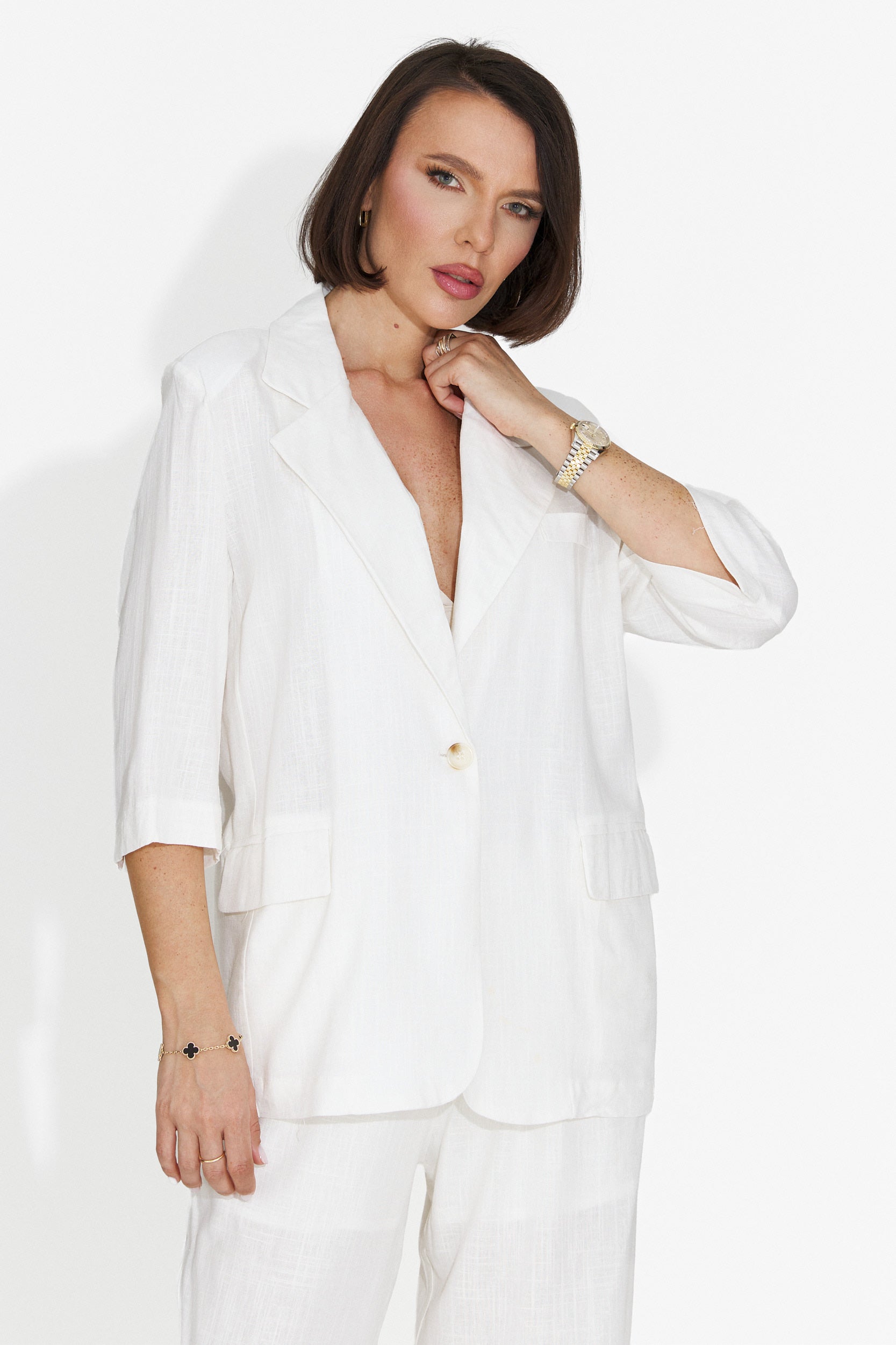 Elegante blazer bianco da donna Sweta Bogas