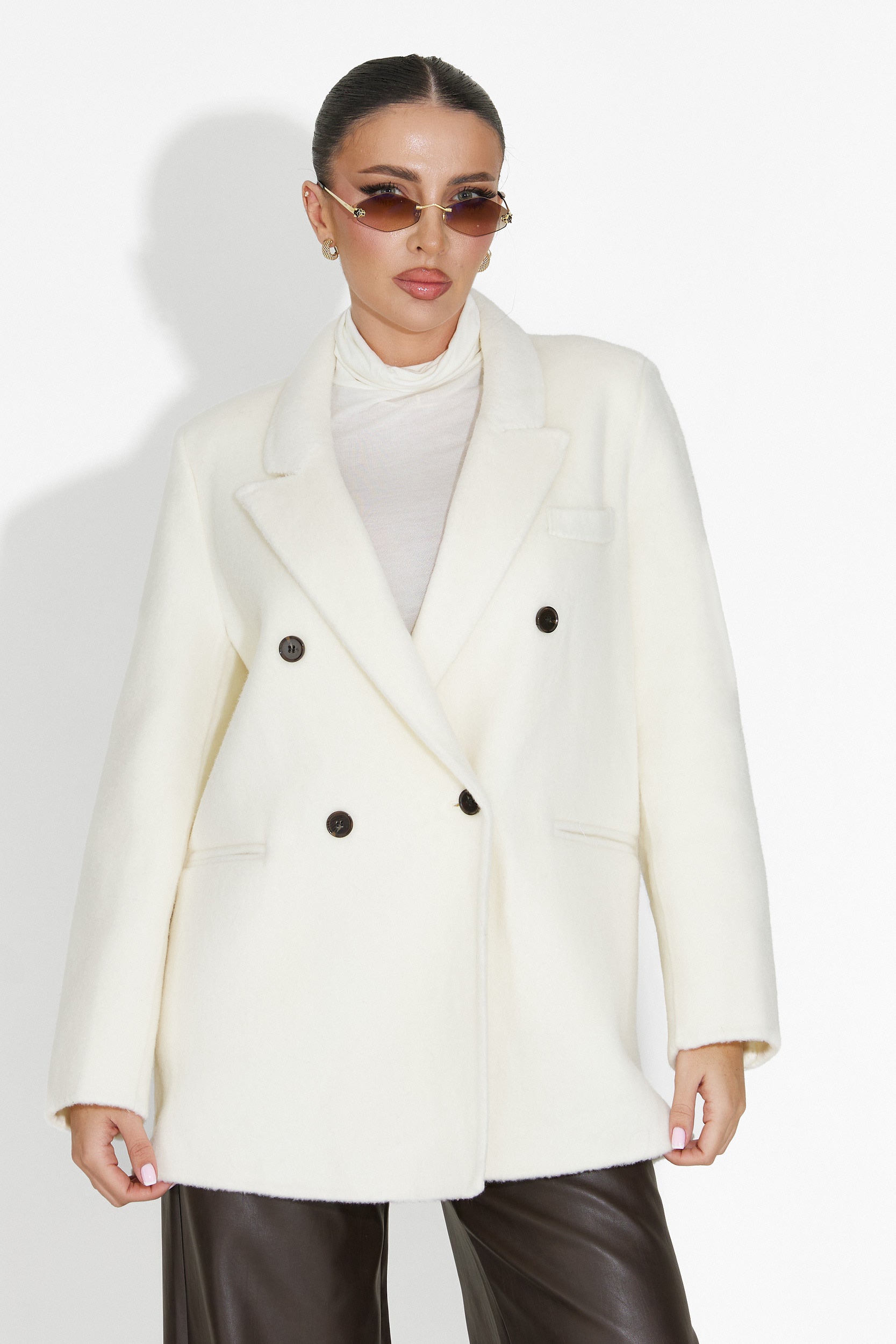 Novelia Bogas Blazer Elegante Beige da Donna