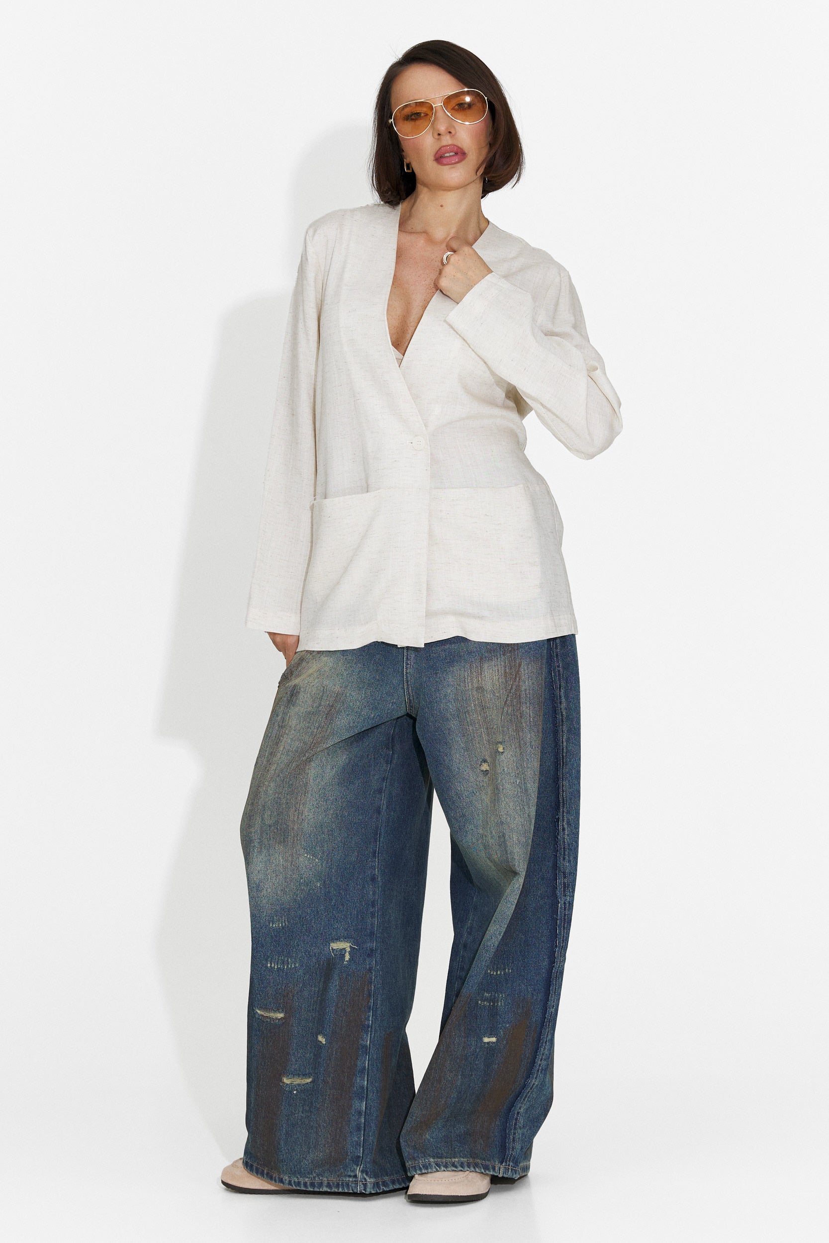 Elegante blazer beige da donna Yarow Bogas