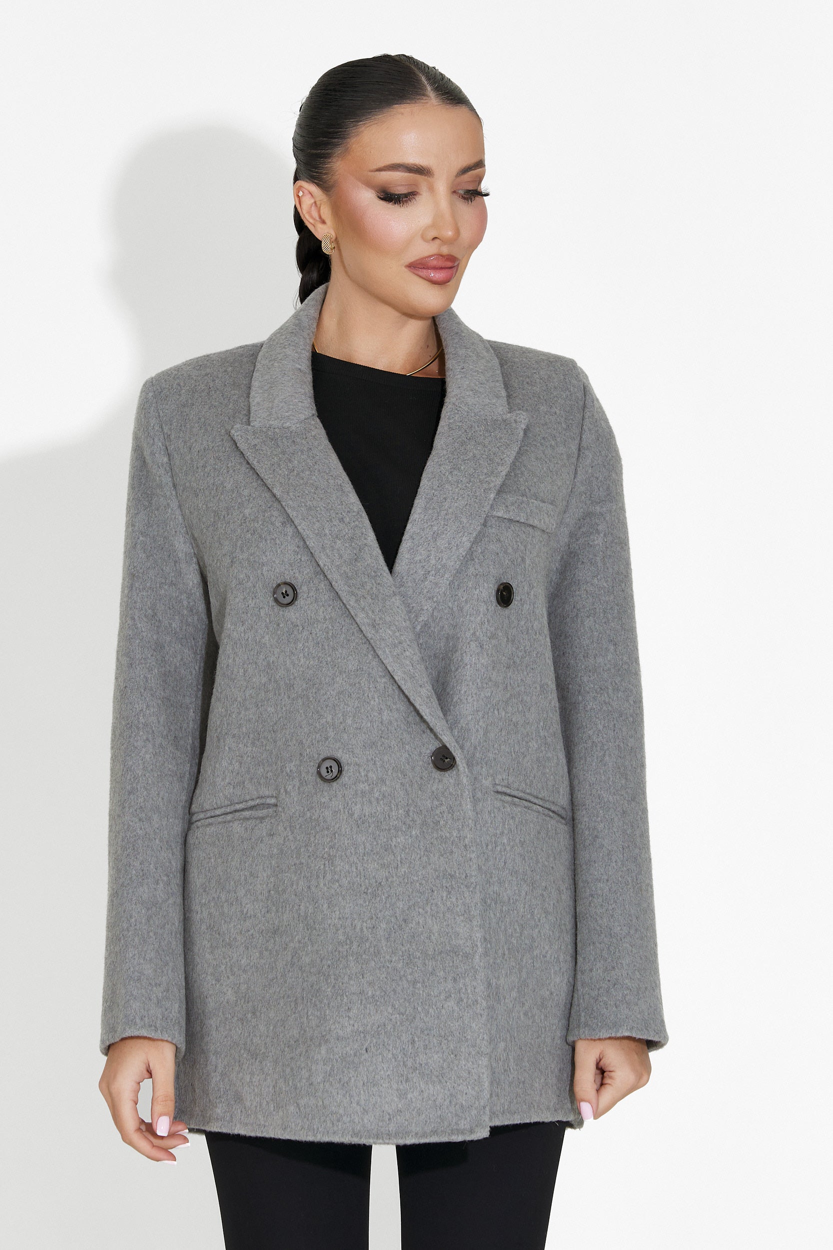 Novelia Bogas Blazer Elegante Grigio per Donne