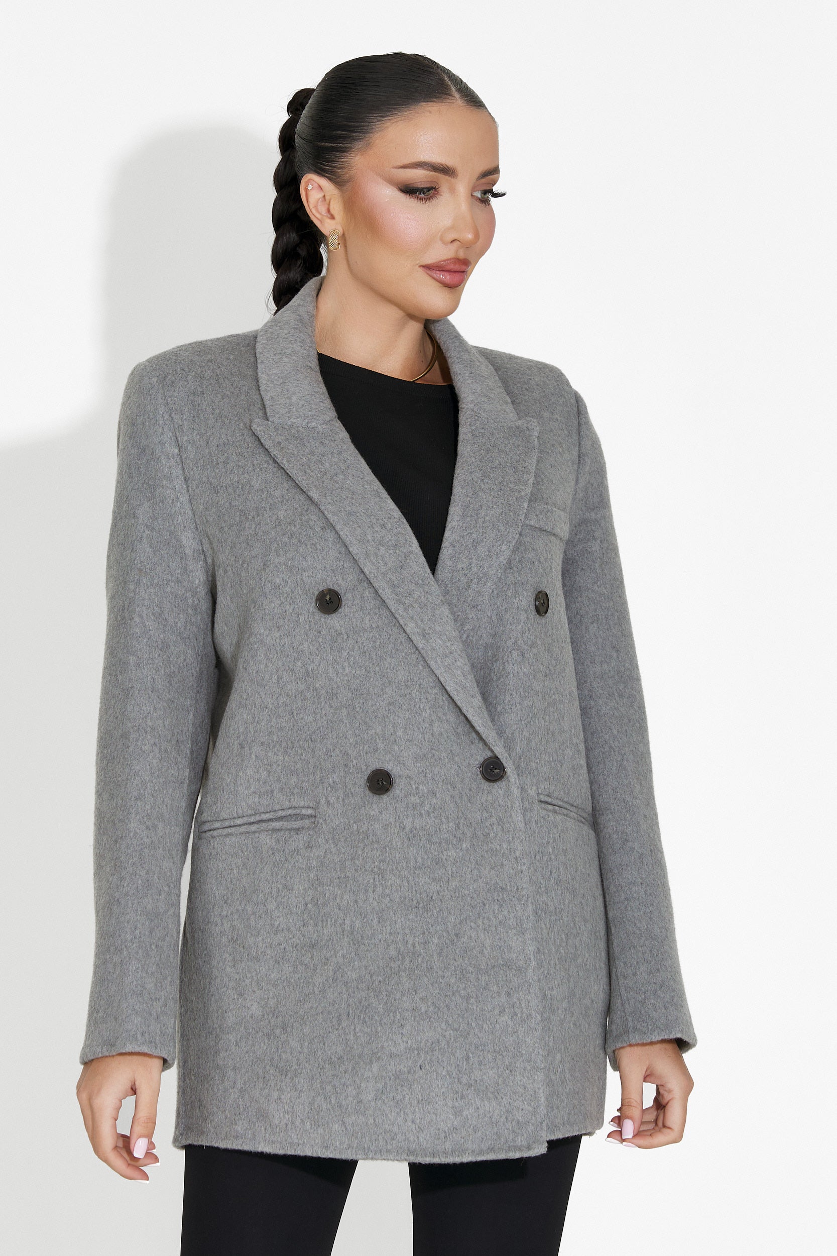 Novelia Bogas Blazer Elegante Grigio per Donne